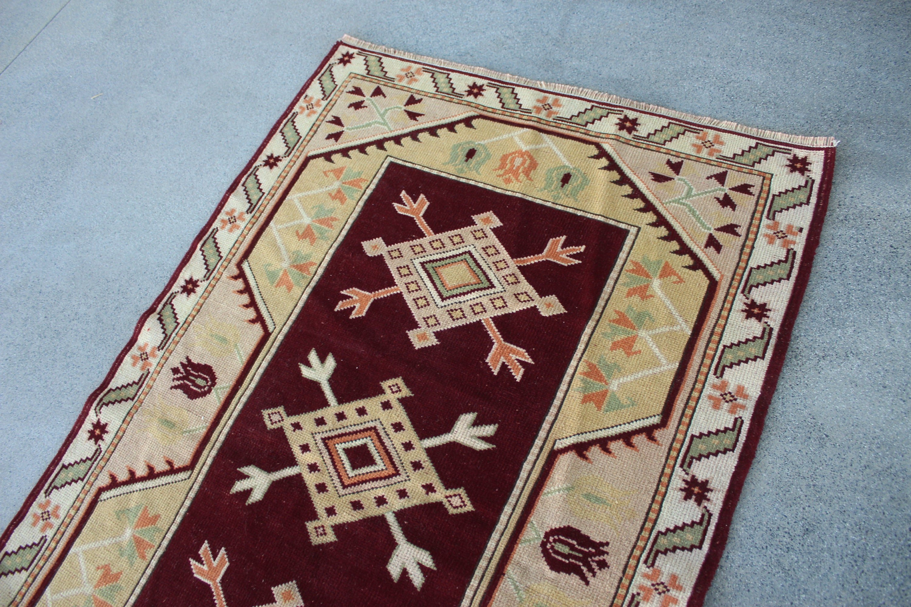 Vintage Rug, Bedroom Rugs, Kitchen Rugs, Cool Rug, Oushak Rug, Turkish Rug, Beige Moroccan Rug, 3.7x5.8 ft Accent Rugs, Rugs for Entry