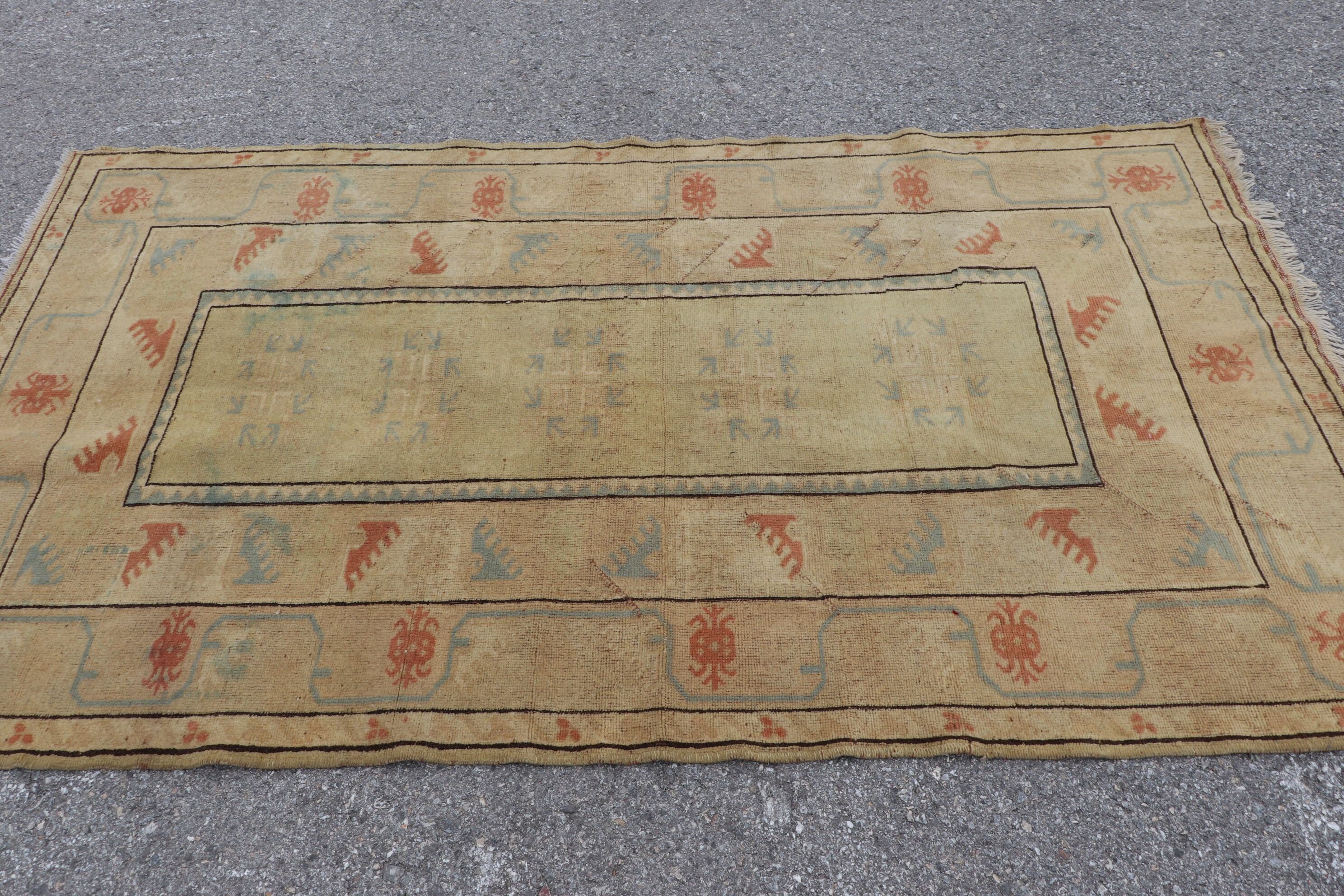 Mutfak Halıları, Oryantal Halılar, Yün Halı, Sarı Yatak Odası Halıları, Yer Halıları, Vintage Halı, 3,9x6,9 ft Alan Halıları, Türk Halıları, Çocuk Halıları