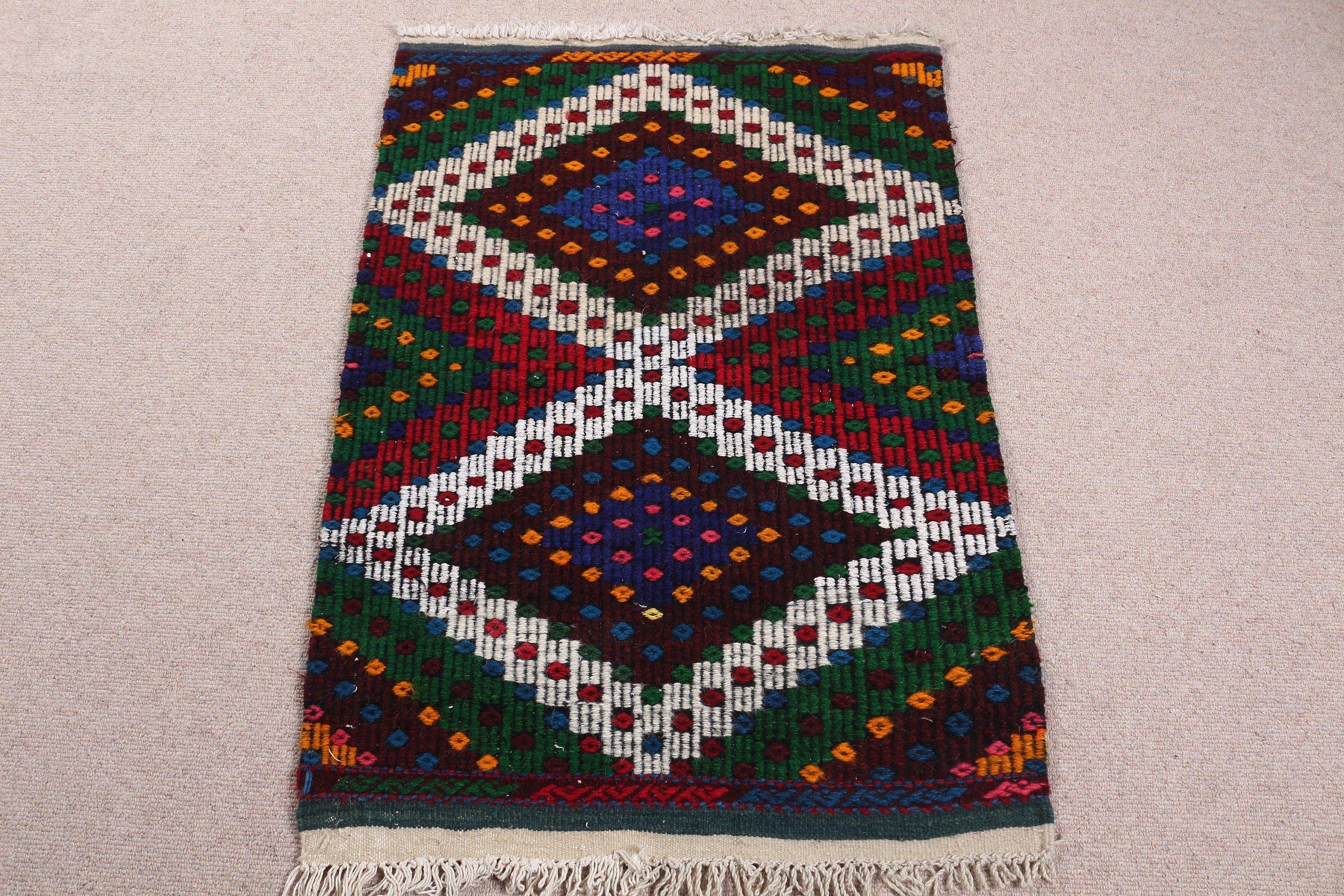 Oushak Halıları, 2.3x3.2 ft Küçük Halılar, Paspas Halısı, Türk Halısı, Gökkuşağı Antika Halı, Banyo Halısı, Kilim, Vintage Halı, Düğün Halısı