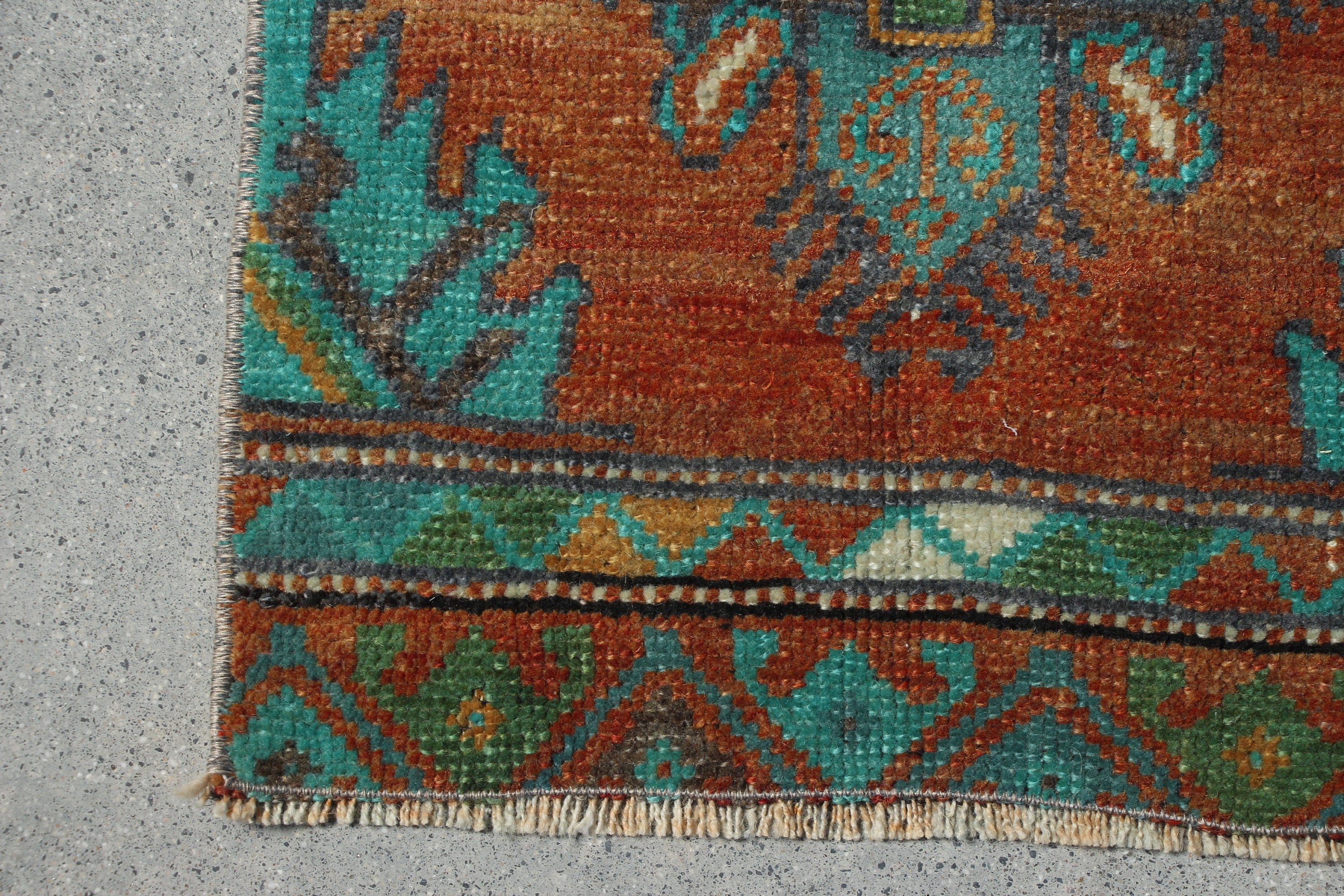 Aesthetic Rugs, Bath Rug, Moroccan Rug, Vintage Rugs, Rugs for Entry, Anatolian Rug, 1.3x2.9 ft Small Rug, Orange Kitchen Rug, Turkish Rug
