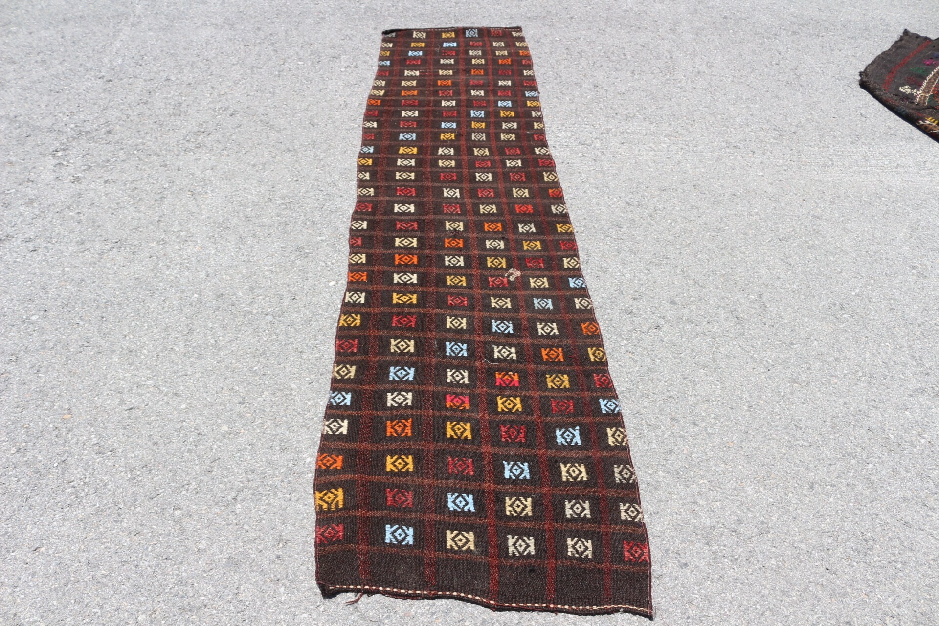 Kilim, Floor Rugs, 2.1x8.9 ft Runner Rugs, Corridor Rugs, Brown Oriental Rugs, Home Decor Rug, Turkish Rugs, Hallway Rug, Vintage Rugs