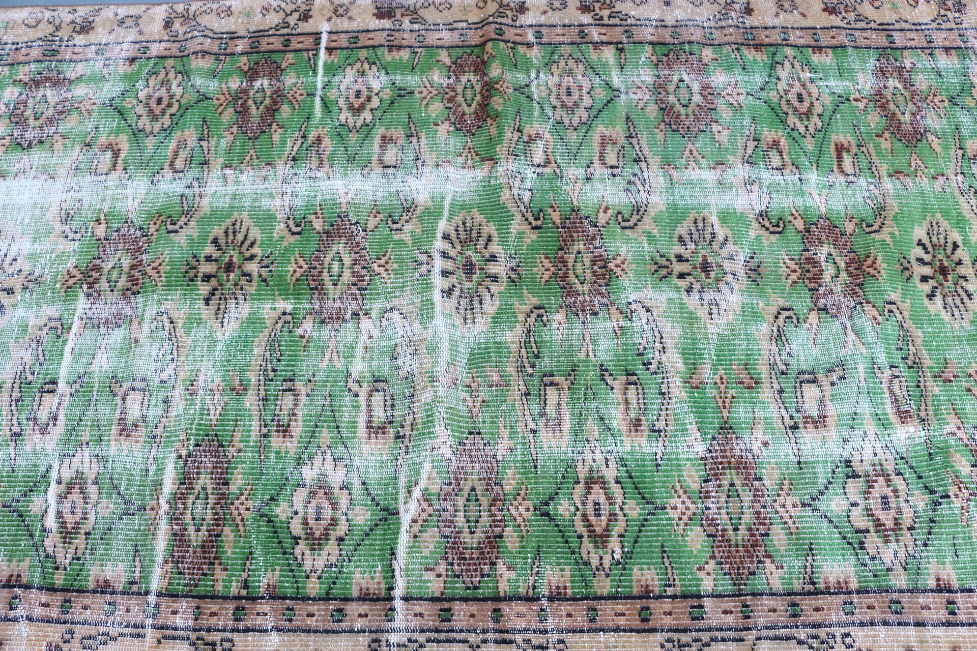 Rugs for Dining Room, Moroccan Rug, Retro Rug, Kitchen Rug, Green Bedroom Rugs, Vintage Rug, 4.4x7.7 ft Area Rugs, Turkish Rug, Cool Rugs