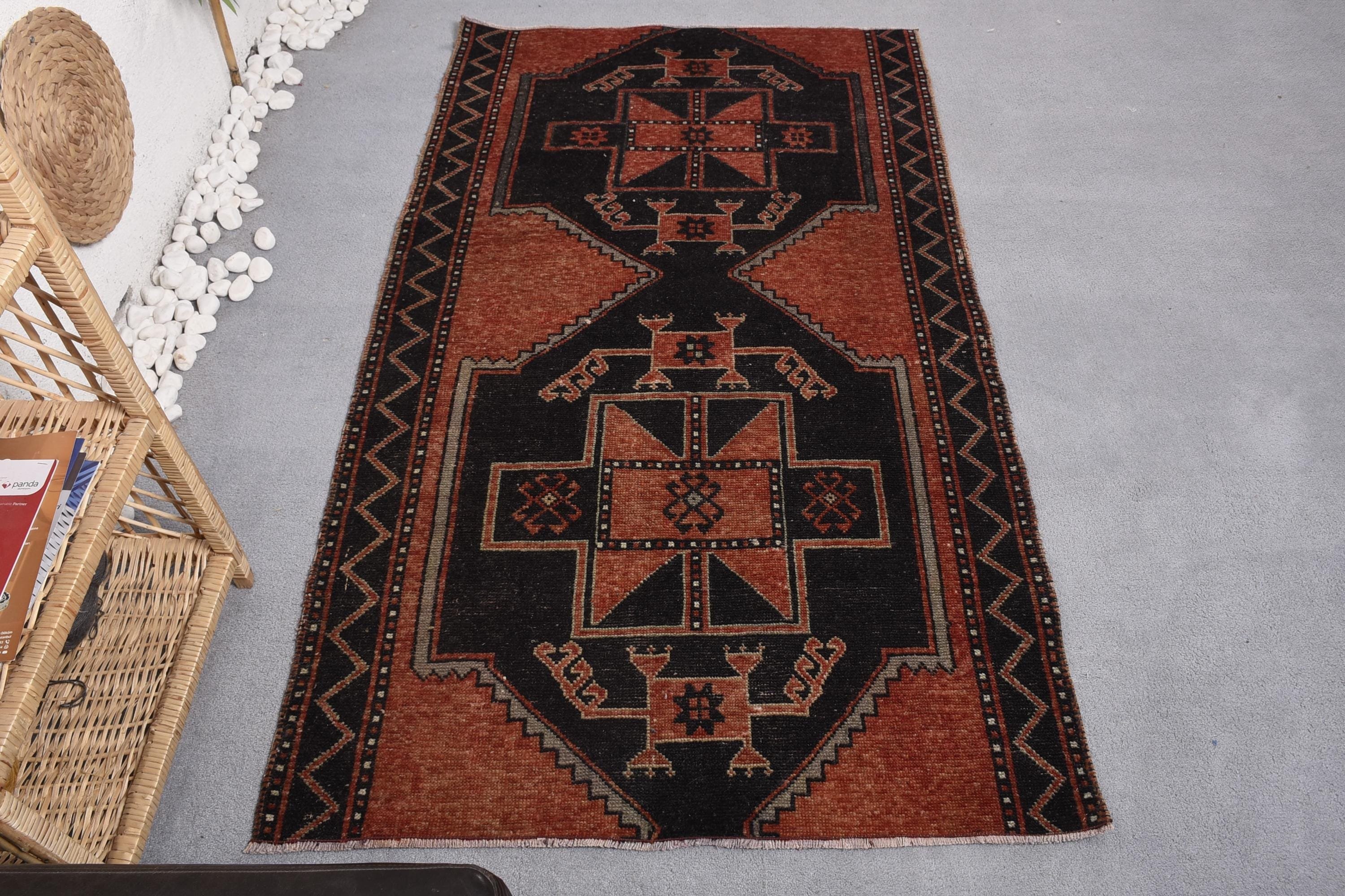 3.5x6.2 ft Accent Rug, Antique Rugs, Boho Rug, Red Home Decor Rugs, Kitchen Rugs, Turkish Rug, Decorative Rugs, Vintage Rugs