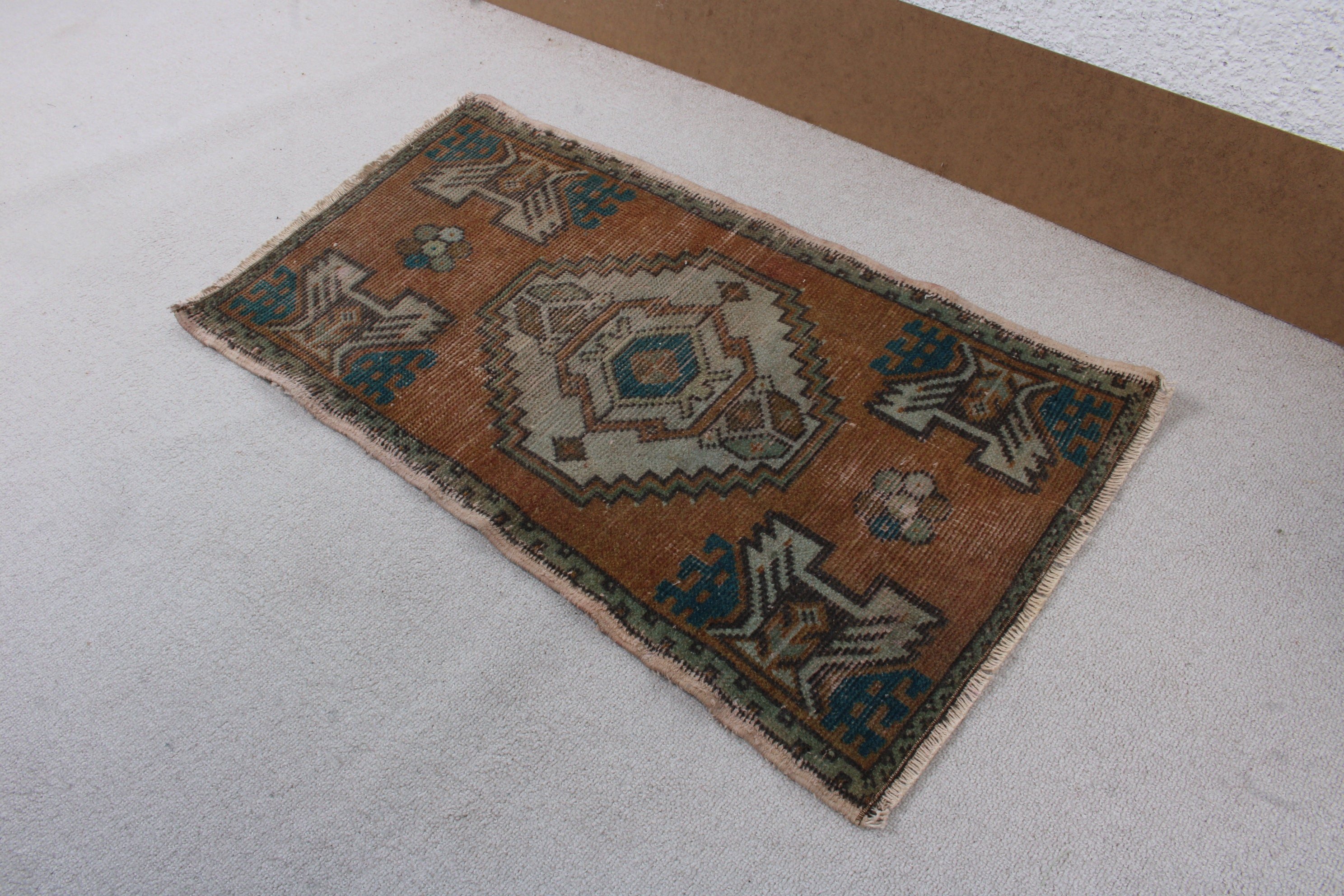 1.6x3 ft Small Rug, Bath Rugs, Rugs for Bedroom, Brown Oriental Rug, Statement Rug, Vintage Rug, Floor Rugs, Turkish Rug, Kitchen Rugs