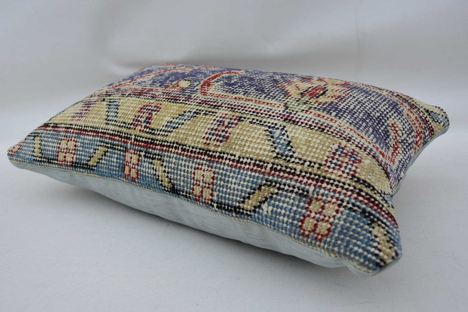 12"x20" Beige Pillow Case, Boho Pillow Sham Cover, Handmade Kilim Cushion, One Of A Kind Pillow Case, Turkish Pillow