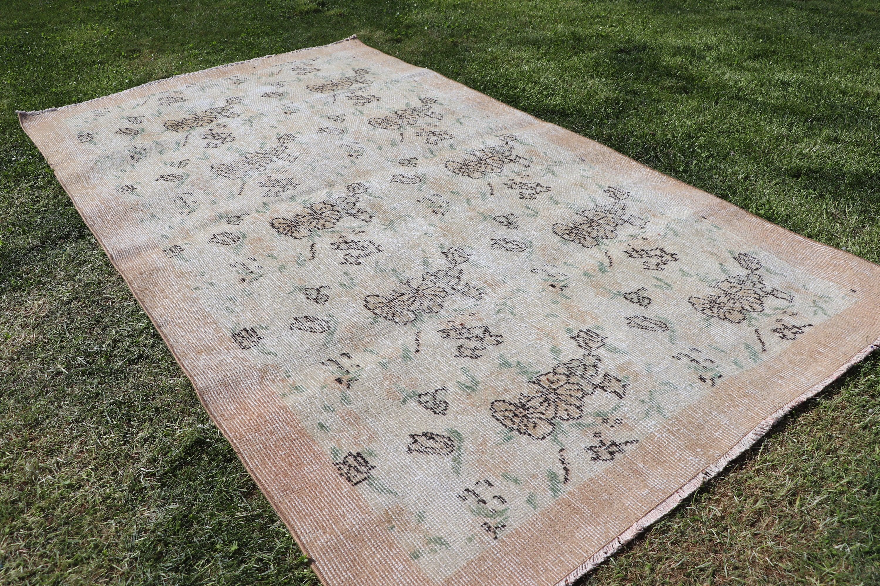 Exotic Rug, Decorative Rug, Statement Rugs, Vintage Rugs, Beige Bedroom Rug, 3.6x6.2 ft Accent Rug, Turkish Rugs, Entry Rug, Home Decor Rug