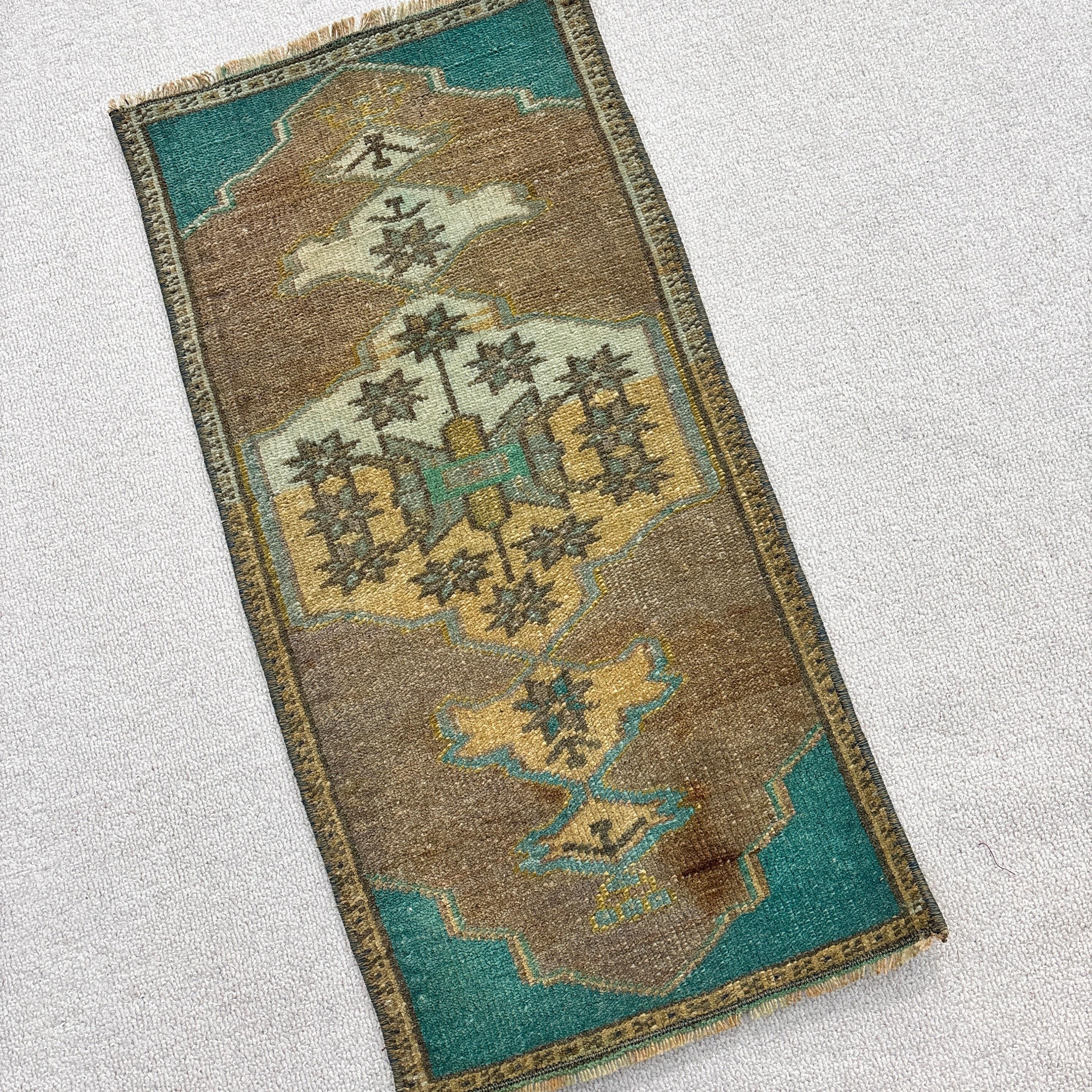 Brown Anatolian Rugs, Small Vintage Rug, Vintage Rug, Luxury Rugs, Small Boho Rug, 1.2x2.4 ft Small Rug, Turkish Rug