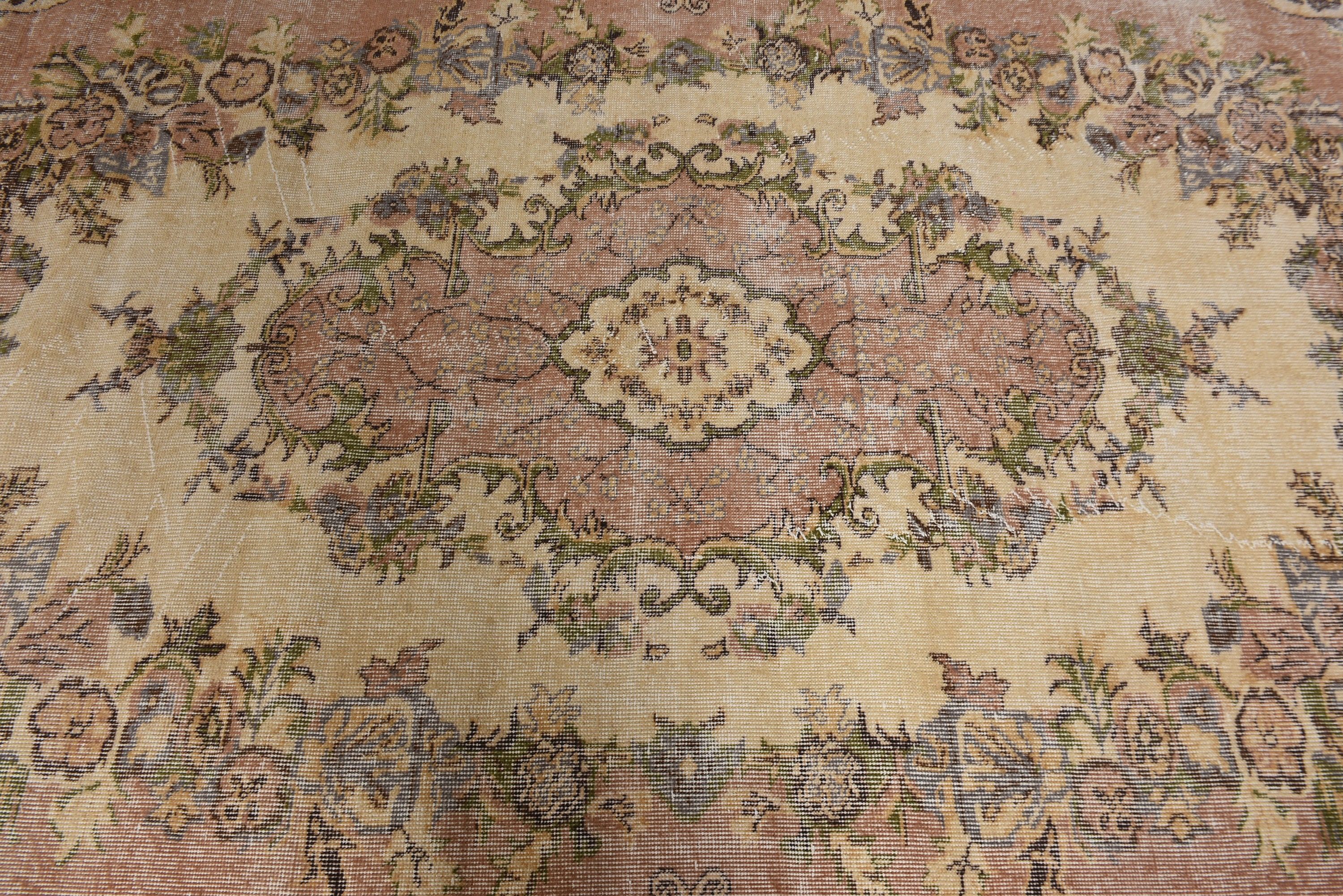 Dining Room Rugs, Vintage Rug, Beige Antique Rugs, Living Room Rugs, Bedroom Rugs, 5.5x9.3 ft Large Rugs, Turkish Rugs, Oushak Rugs