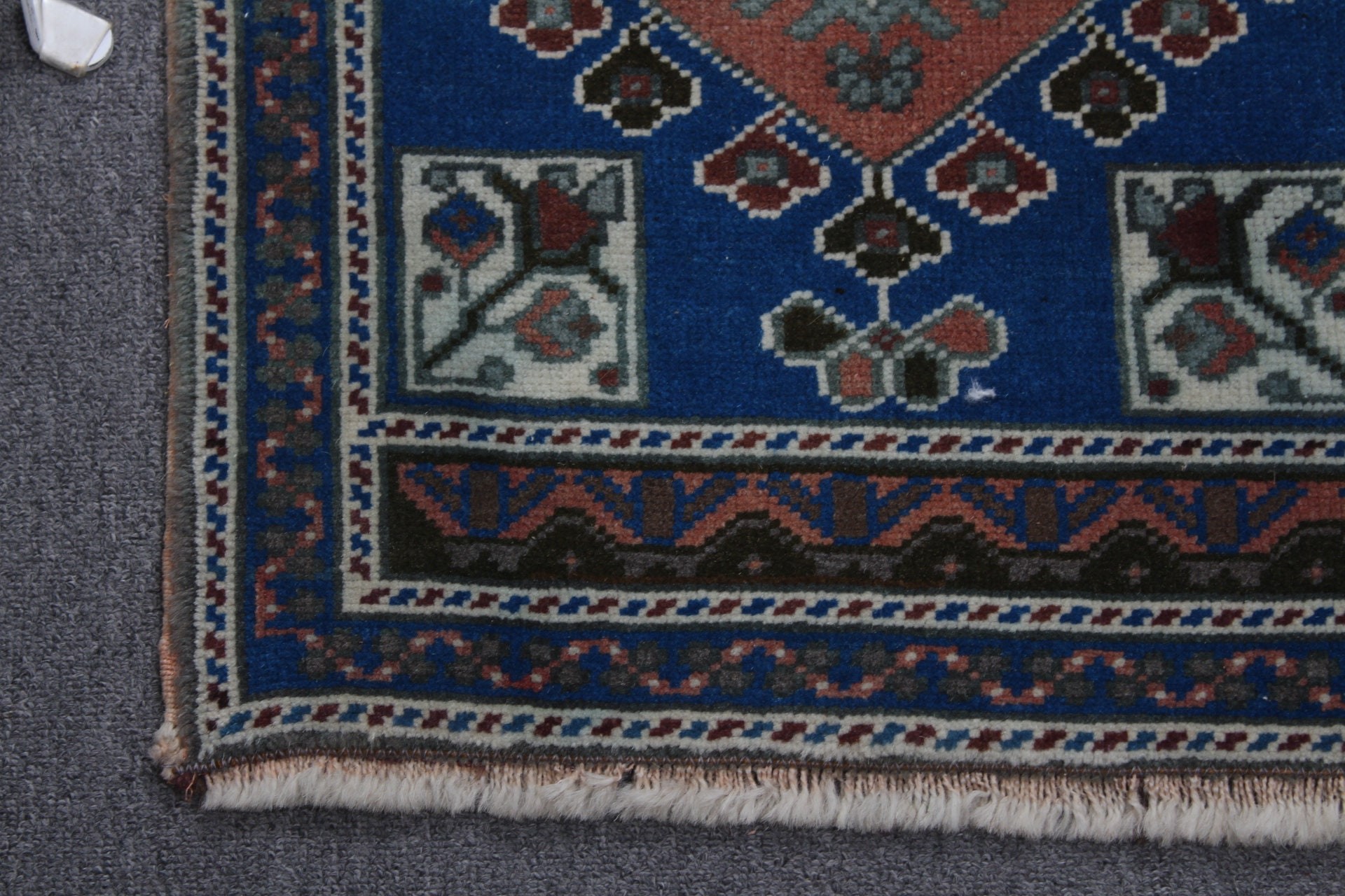 Cute Rug, Vintage Rug, Wall Hanging Rug, Bathroom Rug, Turkish Rug, Blue Floor Rug, 1.7x3 ft Small Rug, Art Rugs, Wool Rug