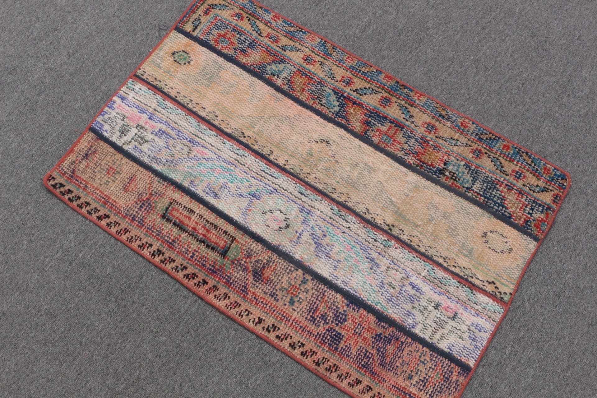 Bedroom Rug, Pale Rug, 2x3 ft Small Rug, Rugs for Bedroom, Door Mat Rug, Vintage Rugs, Beige Cool Rug, Wool Rugs, Bathroom Rug, Turkish Rug