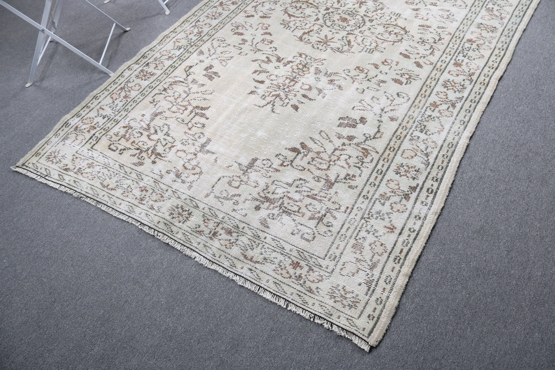 Bohemian Rugs, Floor Rugs, Living Room Rugs, Turkish Rug, 5x8.6 ft Large Rugs, Dining Room Rugs, Gray Neutral Rug, Wool Rugs, Vintage Rug