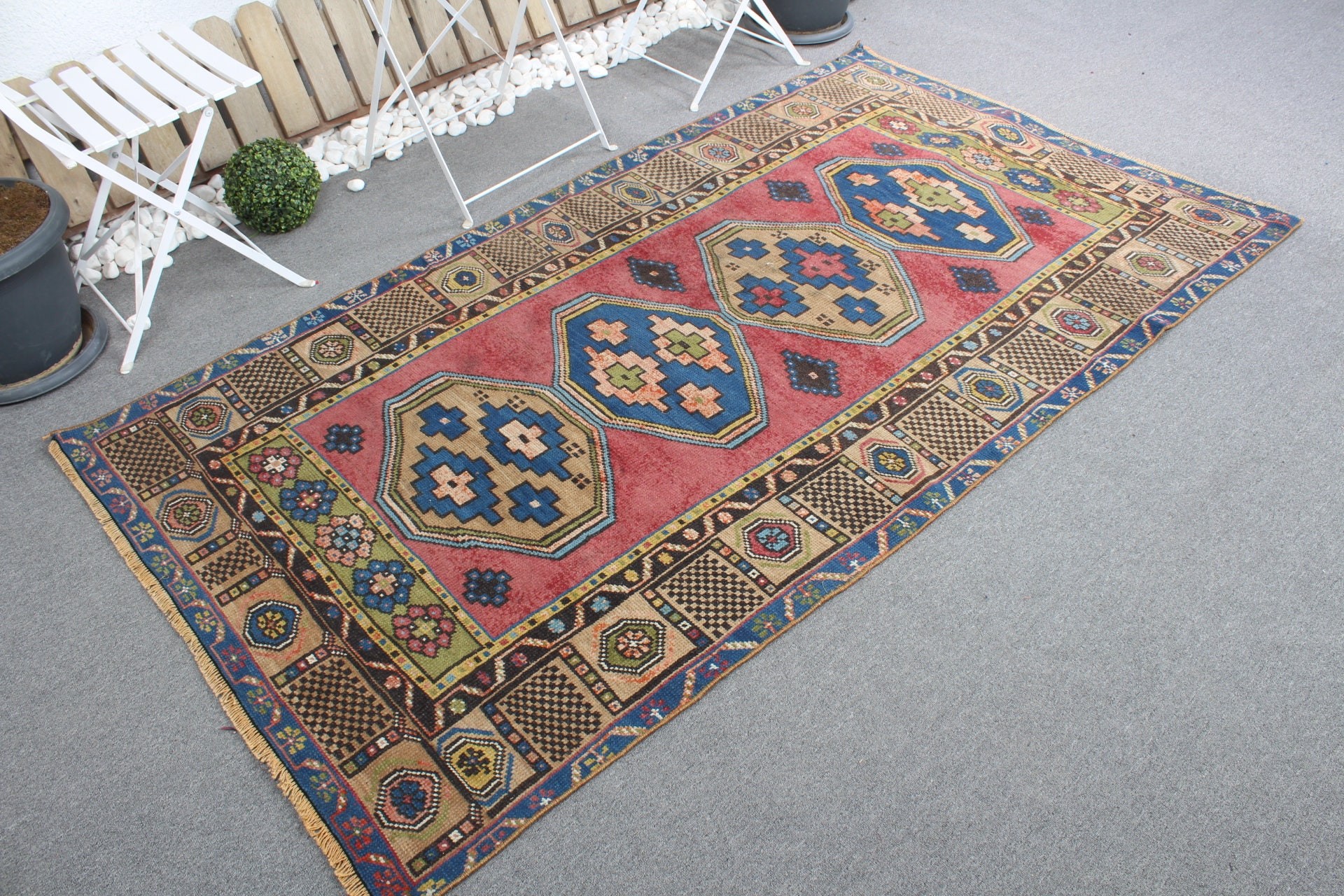 Oturma Odası Halıları, Parlak Halı, Kırmızı Yatak Odası Halısı, Yün Halılar, Oryantal Halı, Vintage Halı, 4x7,5 ft Alan Halısı, İç Mekan Halıları, Türk Halıları