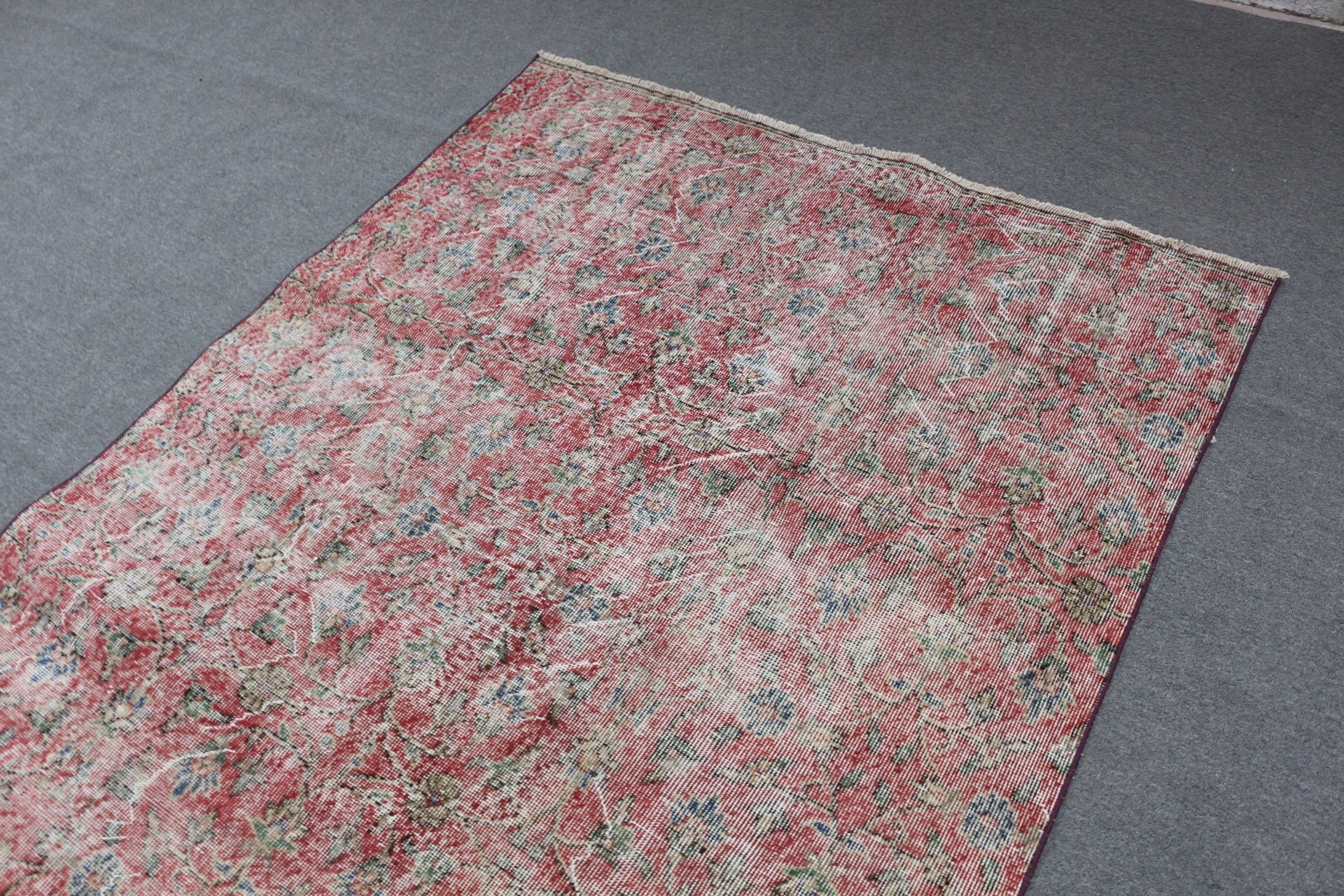 Vintage Rugs, 4.9x9.5 ft Large Rug, Turkish Rugs, Living Room Rug, Salon Rugs, Bedroom Rug, Rugs for Salon, Cool Rugs, Red Wool Rugs