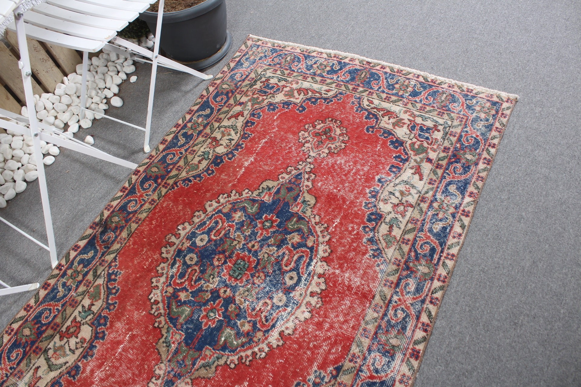 Kitchen Rug, Rugs for Kitchen, Turkish Rug, Pastel Rug, Red  3.6x6.5 ft Accent Rug, Moroccan Rug, Entry Rug, Vintage Rug