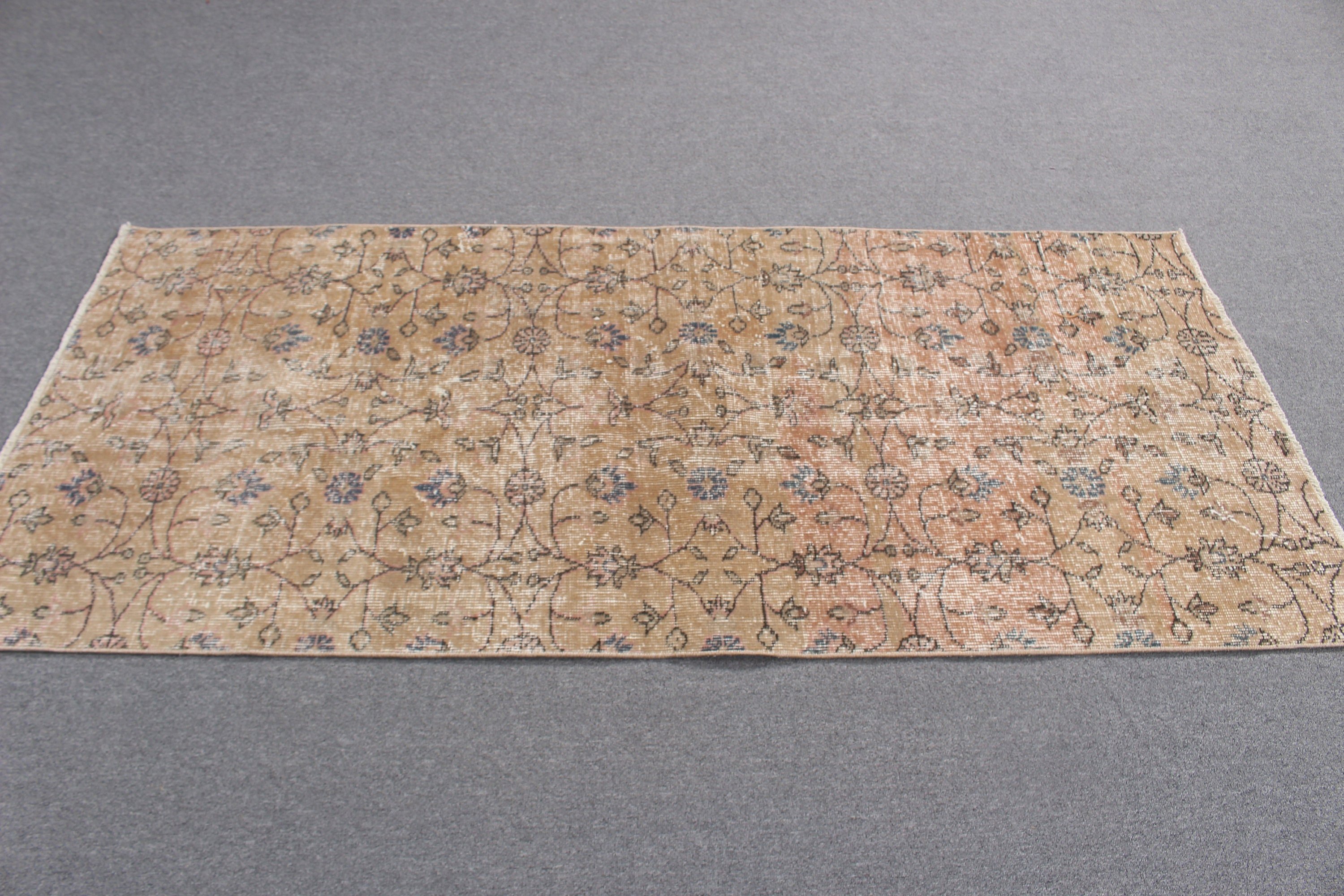 2.9x6.3 ft Accent Rug, Turkish Rugs, Brown Antique Rug, Vintage Rug, Nursery Rugs, Organic Rug, Bedroom Rug, Statement Rug