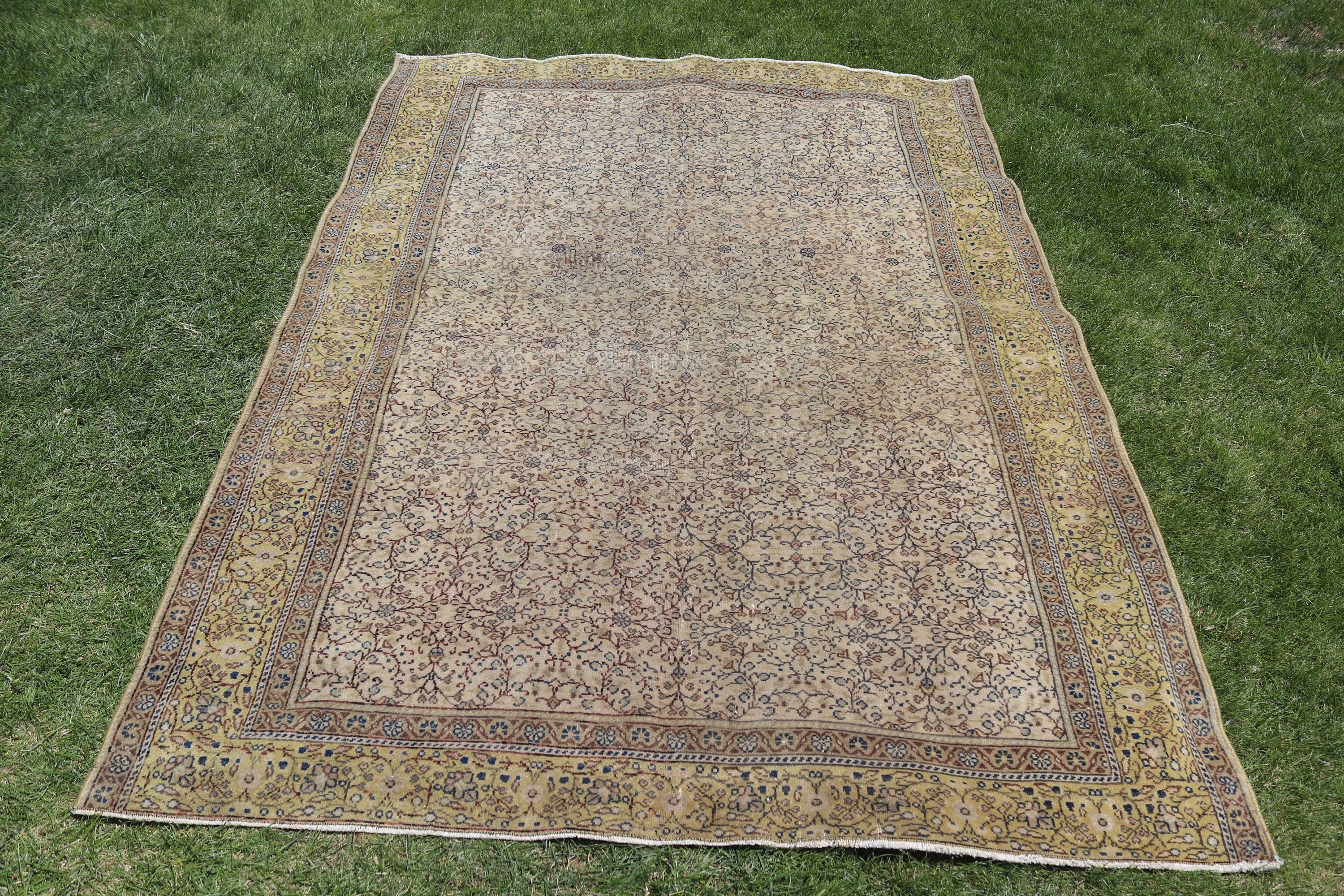 Türk Halısı, 4.8x6.8 ft Alan Halıları, Boho Halıları, Kahverengi Açıklama Halısı, Fas Halıları, Çocuk Halıları, Mutfak Halıları, Vintage Halılar, Zemin Halıları