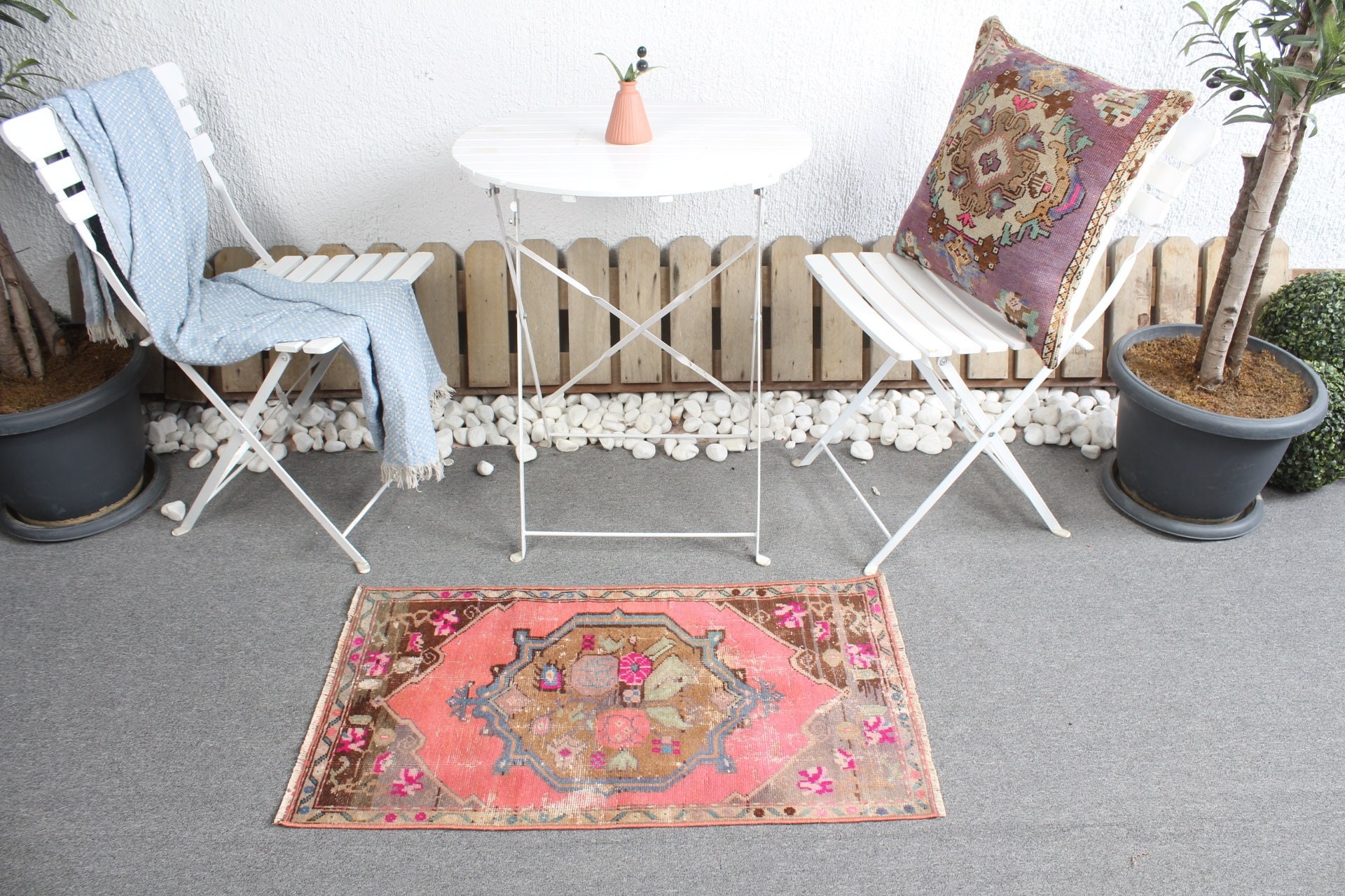 Vintage Rug, Pink Floor Rug, Bedroom Rug, Turkish Rug, Custom Rug, Bathroom Rug, 1.7x3.1 ft Small Rug, Wall Hanging Rug