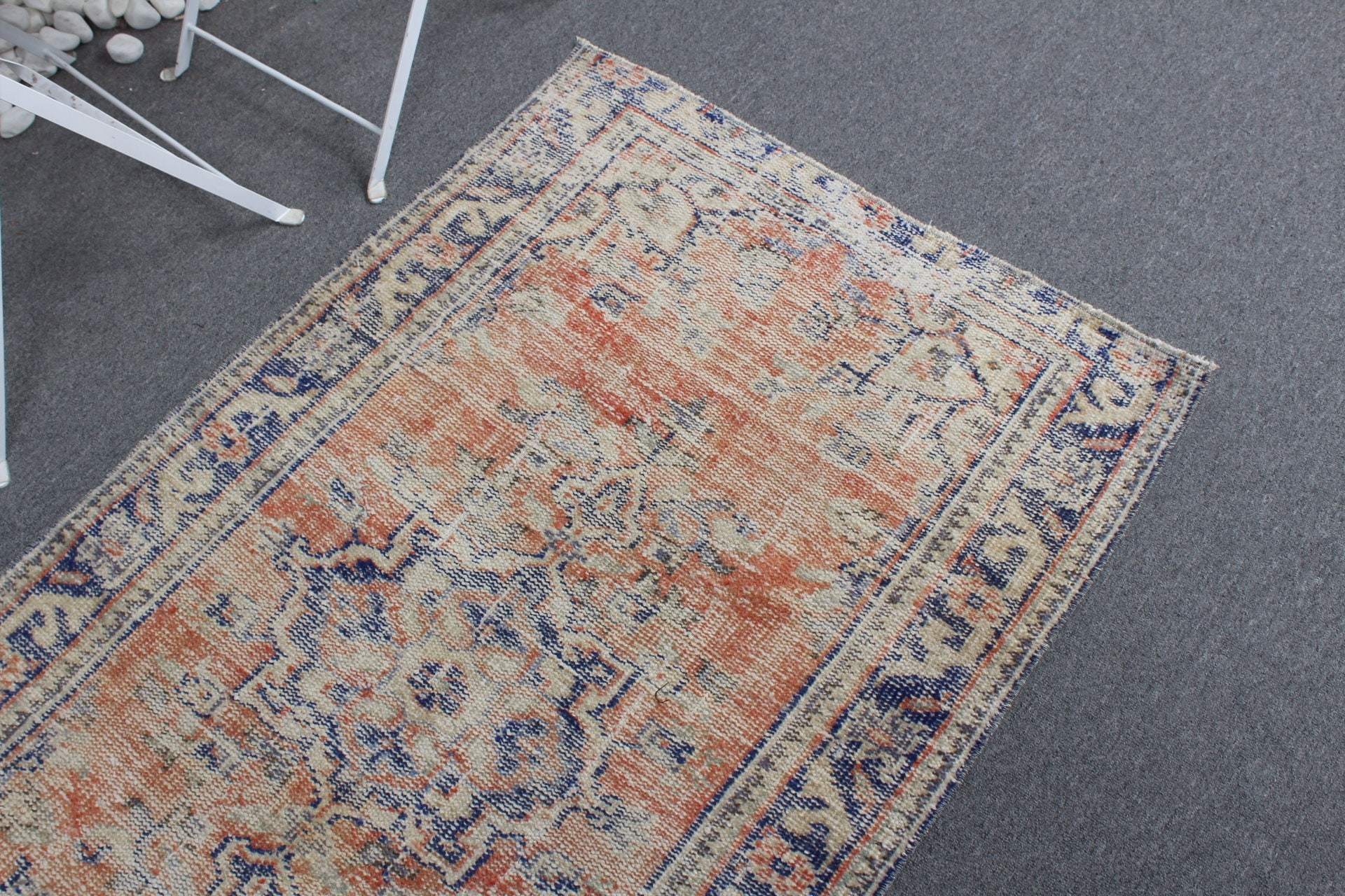 2.9x4.8 ft Küçük Halı, Mutfak Halısı, Turuncu Ev Dekor Halısı, Vintage Halılar, Türk Halıları, Pastel Halı, Yer Halıları, Araba Paspas Halıları, Yatak Odası Halısı