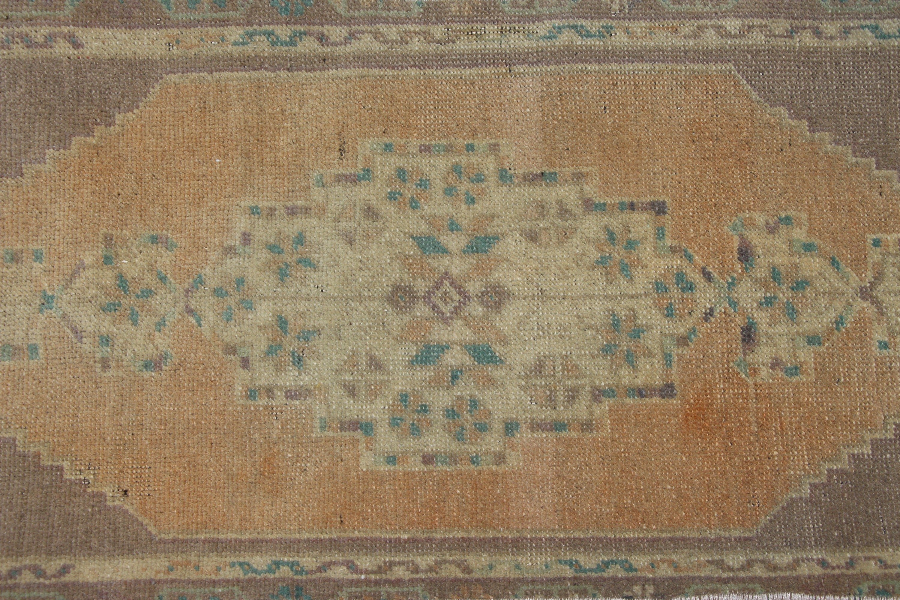 Oushak Rug, Turkish Rug, Anatolian Rug, Vintage Rug, Floor Rugs, 1.4x3.8 ft Small Rug, Brown Moroccan Rugs, Bedroom Rug, Door Mat Rugs