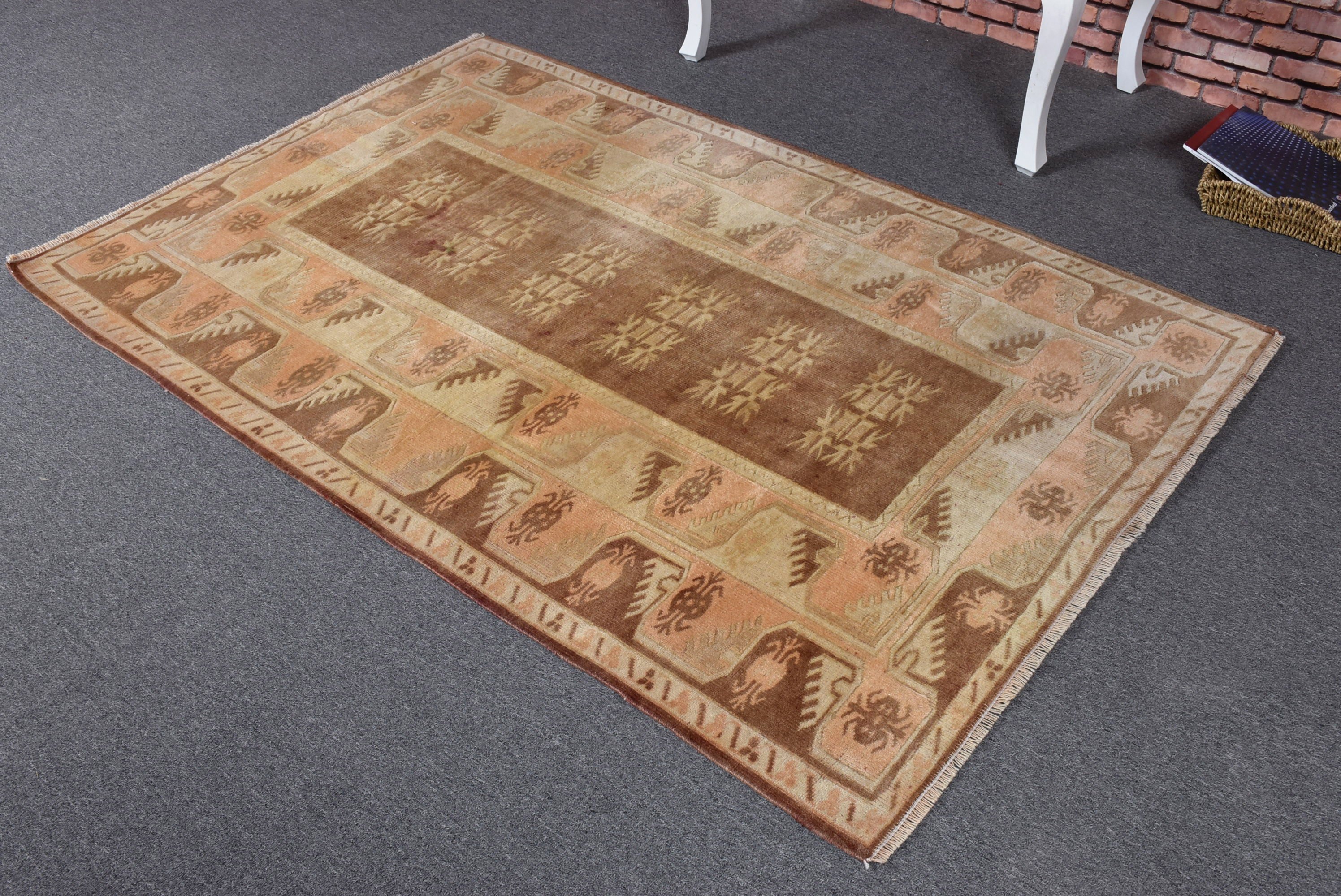 Nursery Rug, Wool Rugs, Decorative Rug, Rugs for Kitchen, Beige Neutral Rug, Vintage Rug, 3.8x6.1 ft Accent Rugs, Turkish Rug, Modern Rugs