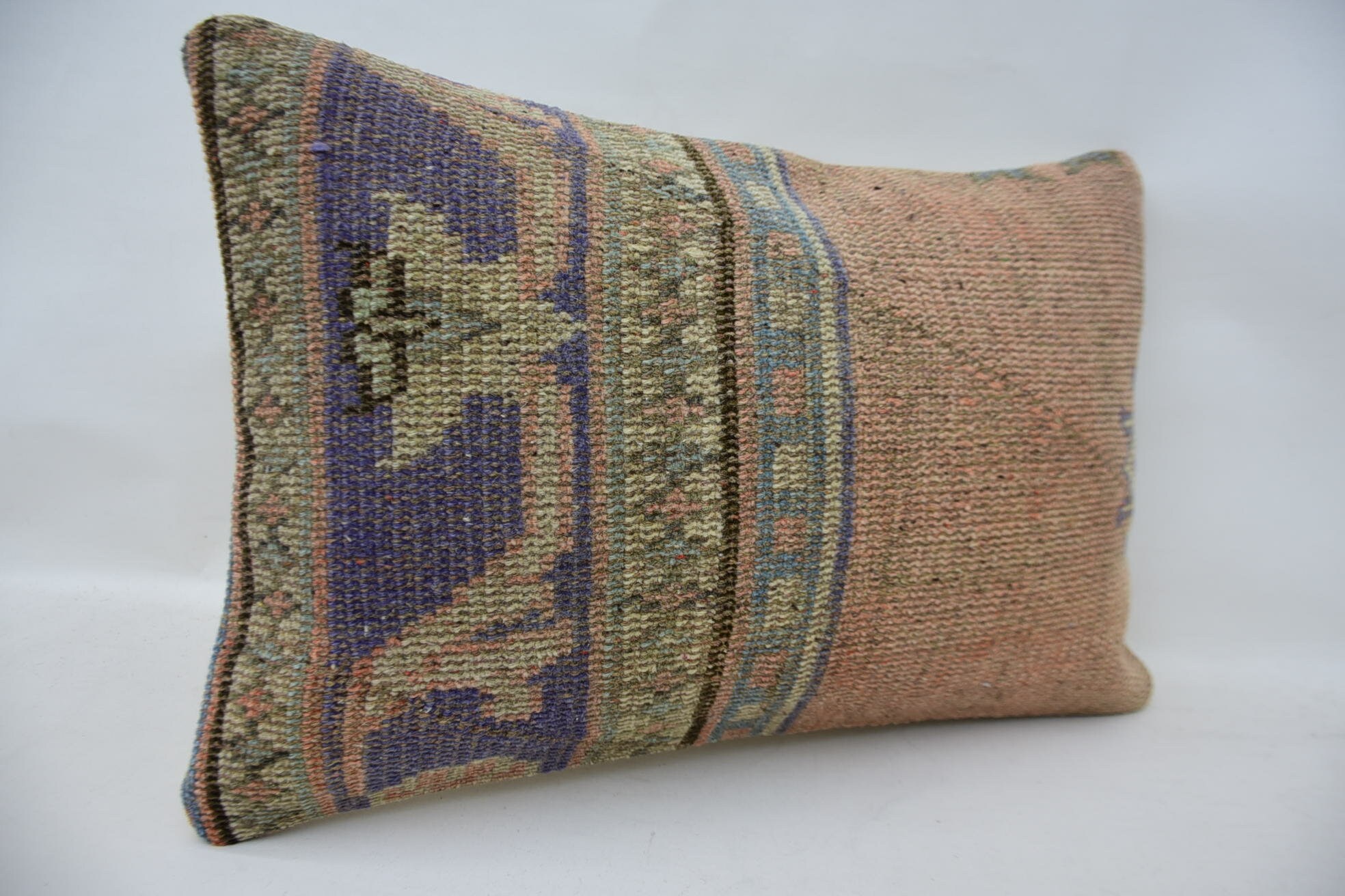 Home Decor Pillow, Authentic Pillow Cover, Kilim Cushion Sham, Vintage Pillow, 16"x24" Red Pillow Case, Cozy Throw Pillow