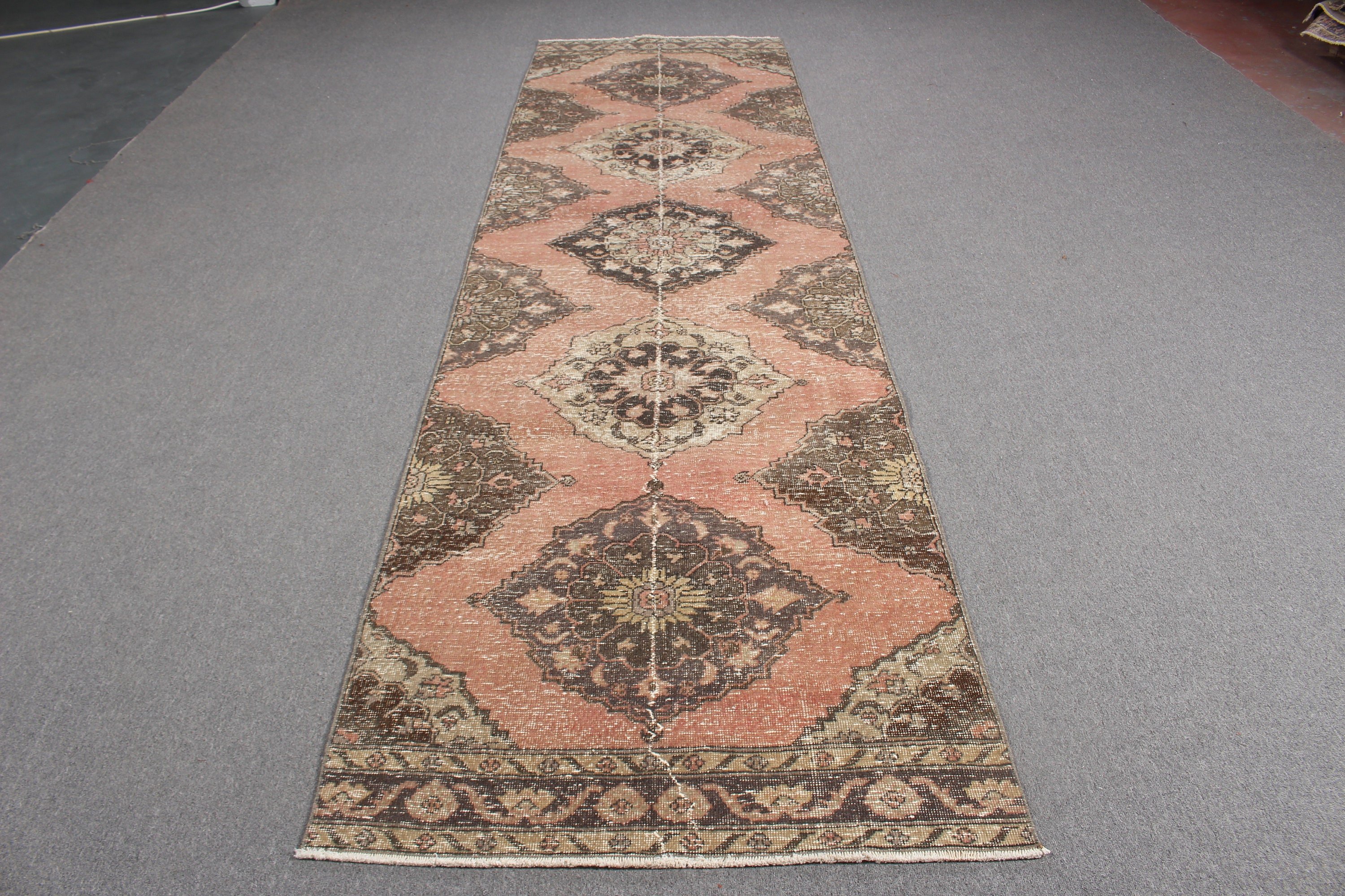 Beni Ourain Runner Halıları, Nötr Halı, Vintage Halılar, Koridor Halısı, Türk Halısı, 3.2x12.1 ft Runner Halıları, Kahverengi Ev Dekor Halıları, Modern Halı