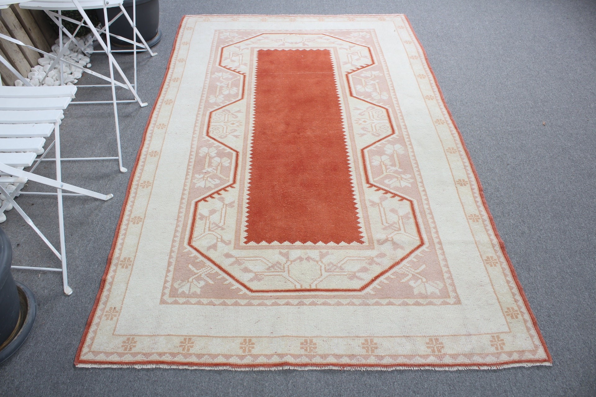 Old Rug, Red Wool Rugs, Rugs for Indoor, Vintage Rug, Turkish Rug, Floor Rugs, Kitchen Rug, 4.4x7.1 ft Area Rug, Bedroom Rugs