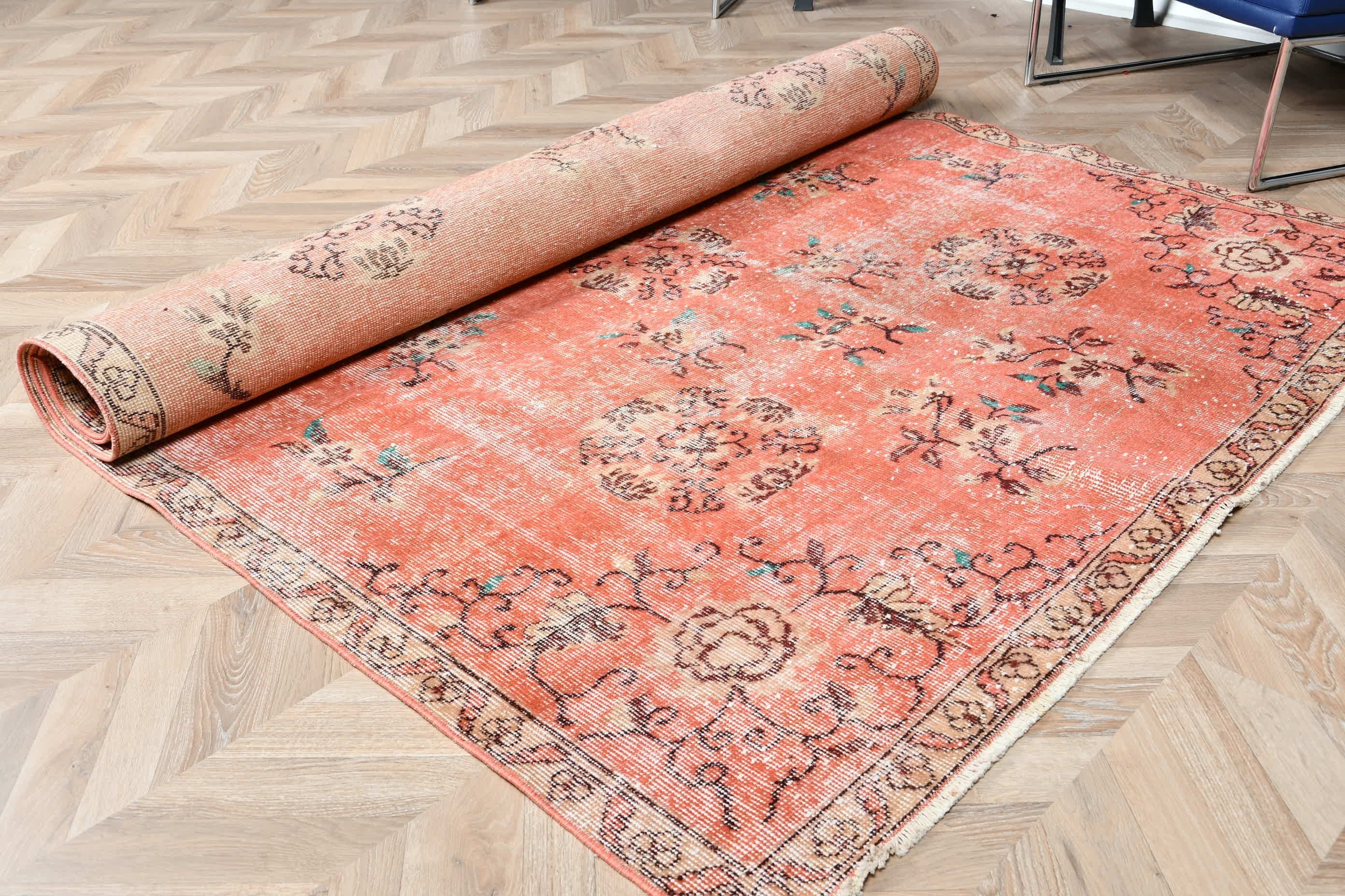 5.7x8.9 ft Büyük Halı, Oushak Halı, Yatak Odası Halısı, Yemek Odası Halısı, Vintage Halı, Türk Halısı, Estetik Halı, Yer Halısı, Pembe Oryantal Halılar