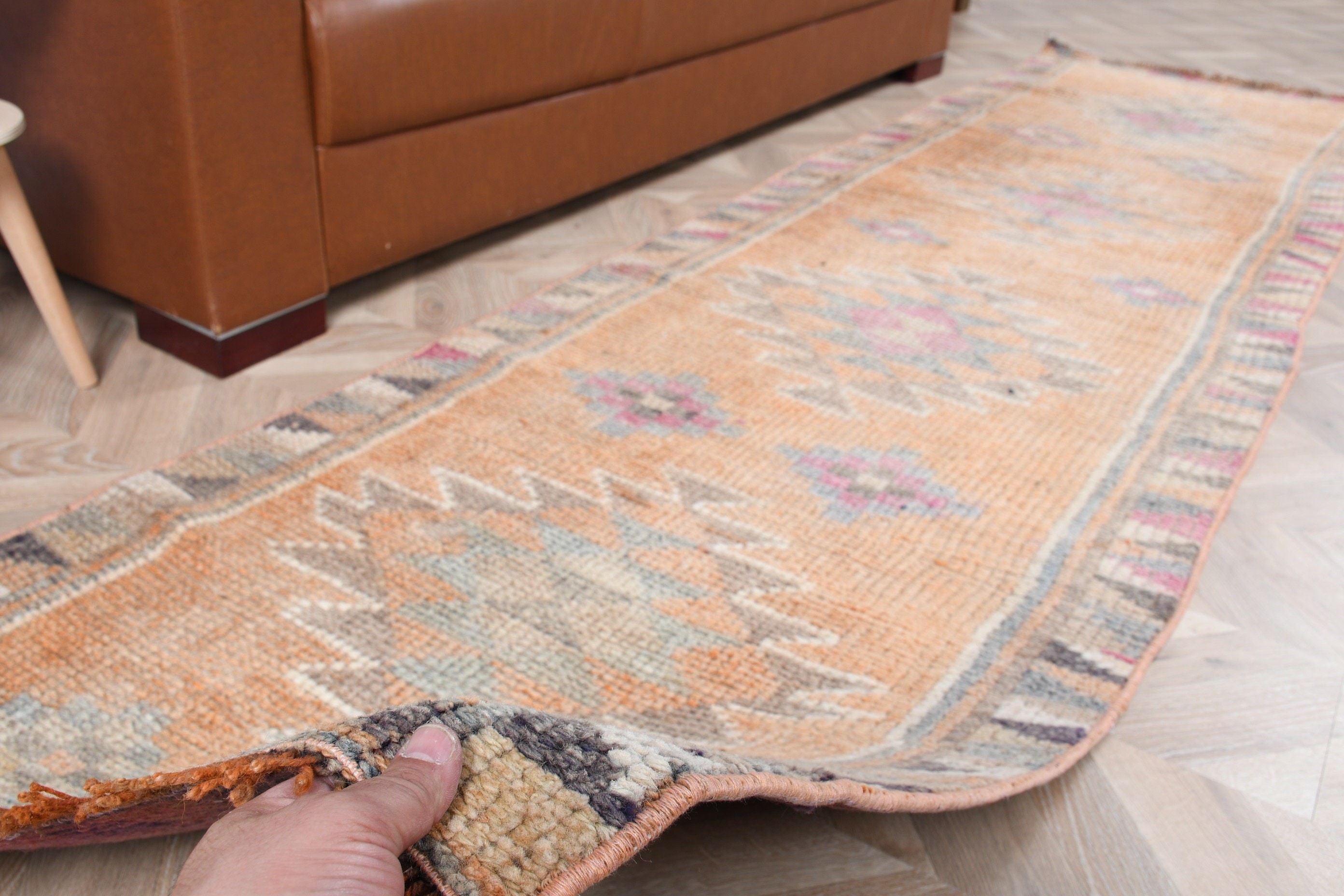 Cute Rugs, Orange Anatolian Rug, 2.7x9.8 ft Runner Rug, Turkish Rugs, Vintage Rug, Kitchen Rug, Rugs for Stair, Anatolian Rug, Hallway Rugs