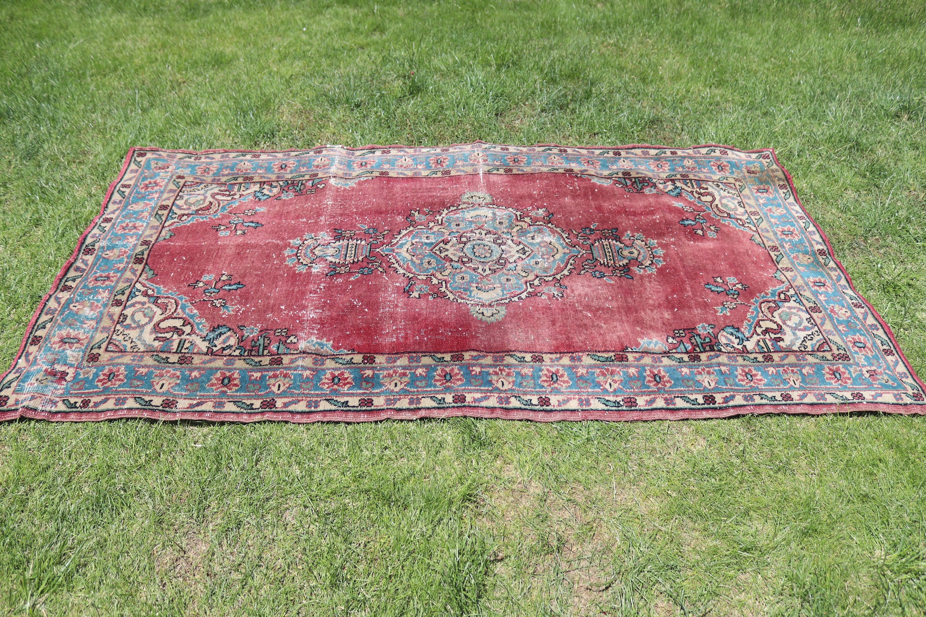 Yer Halısı, Düz Dokuma Halılar, Vintage Halı, Oturma Odası Halısı, 3,8x7 ft Alan Halısı, Türk Halısı, Yatak Odası Halıları, Mavi Antika Halı, Mutfak Halıları