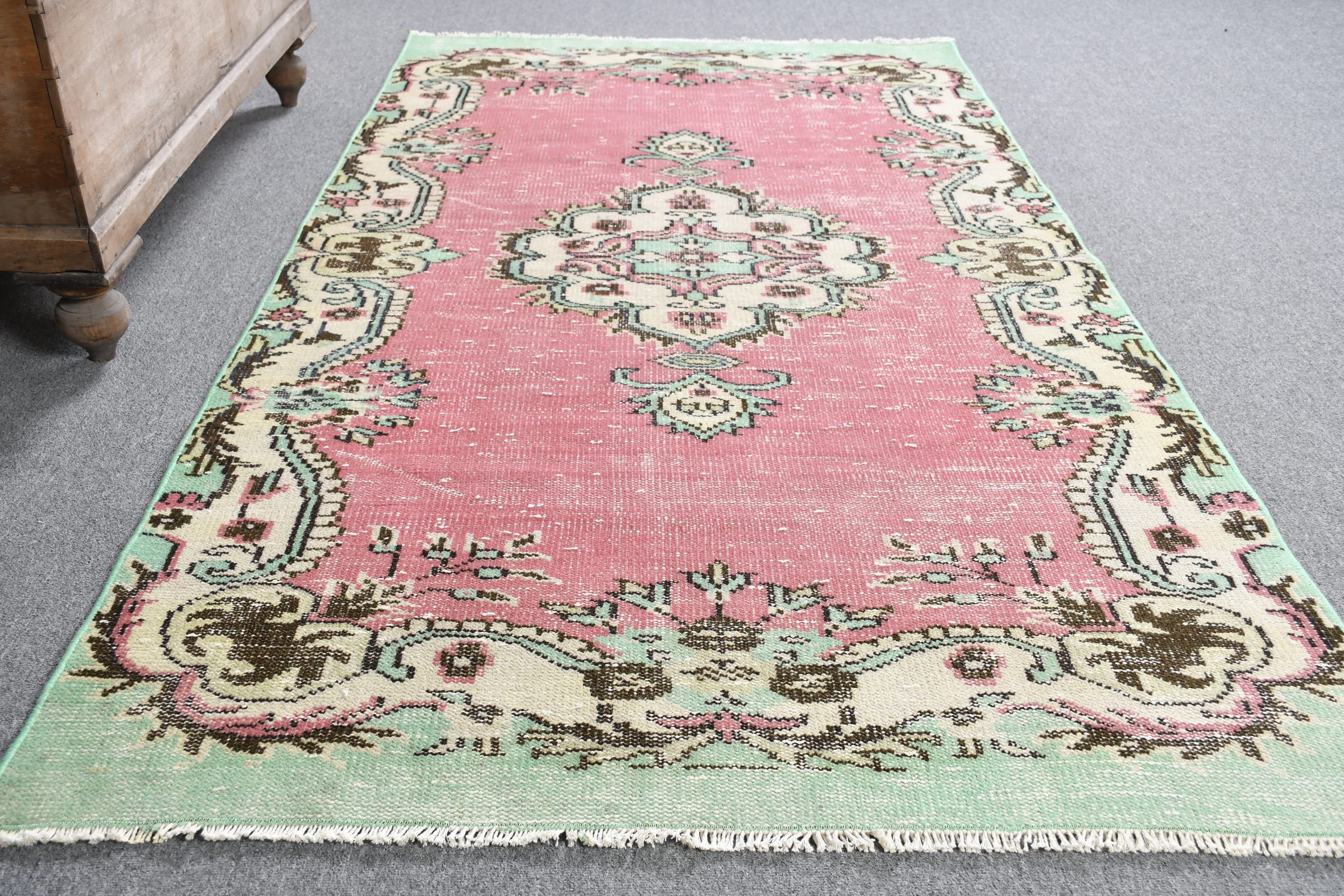 Red Kitchen Rugs, 3.8x6.7 ft Area Rug, Dining Room Rug, Moroccan Rug, Antique Rug, Bohemian Rug, Turkish Rugs, Vintage Rug, Living Room Rug
