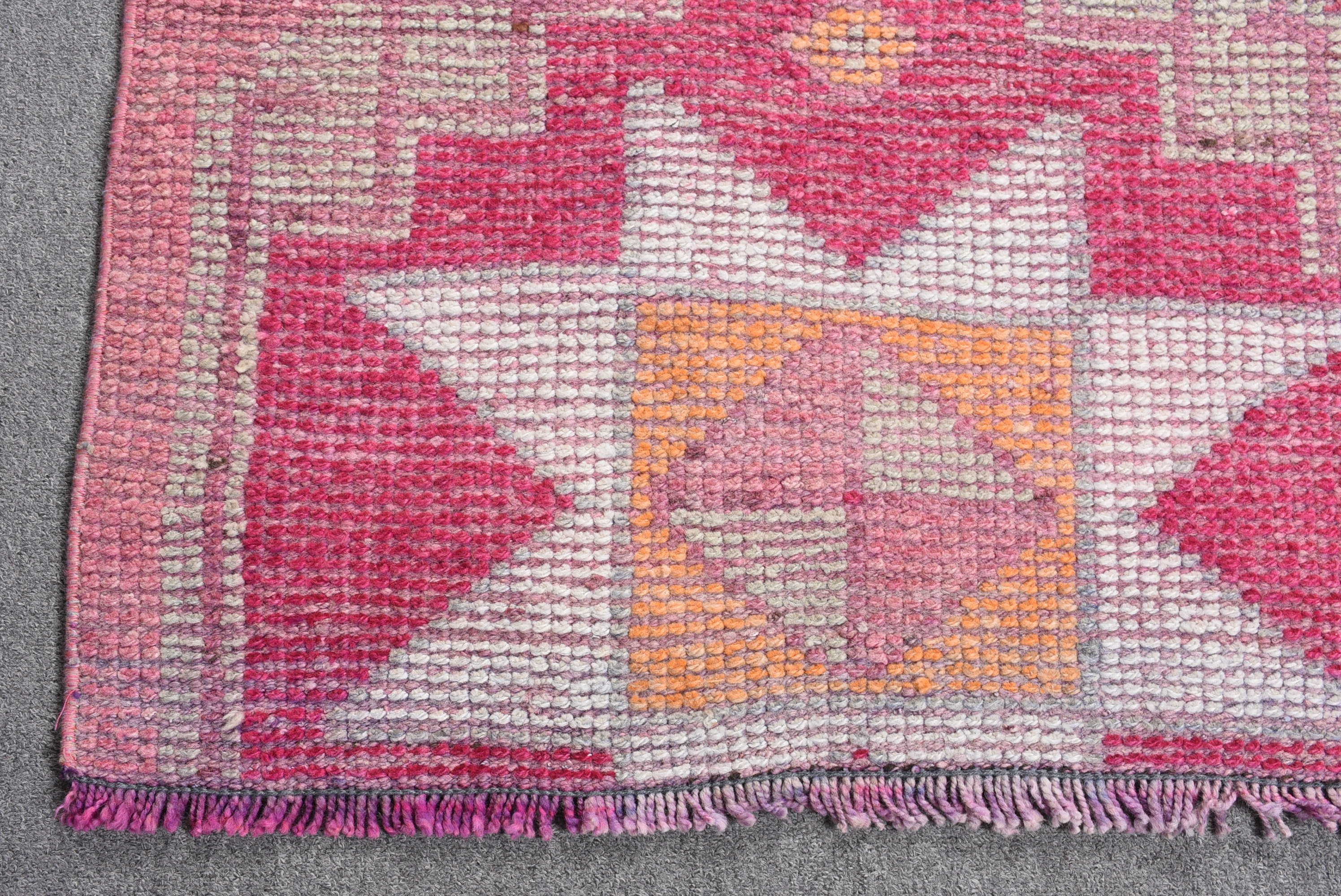 Pink Moroccan Rug, Stair Rug, Floor Rug, 2.7x11.4 ft Runner Rug, Rugs for Hallway, Vintage Rugs, Turkish Rug, Kitchen Rug, Corridor Rug