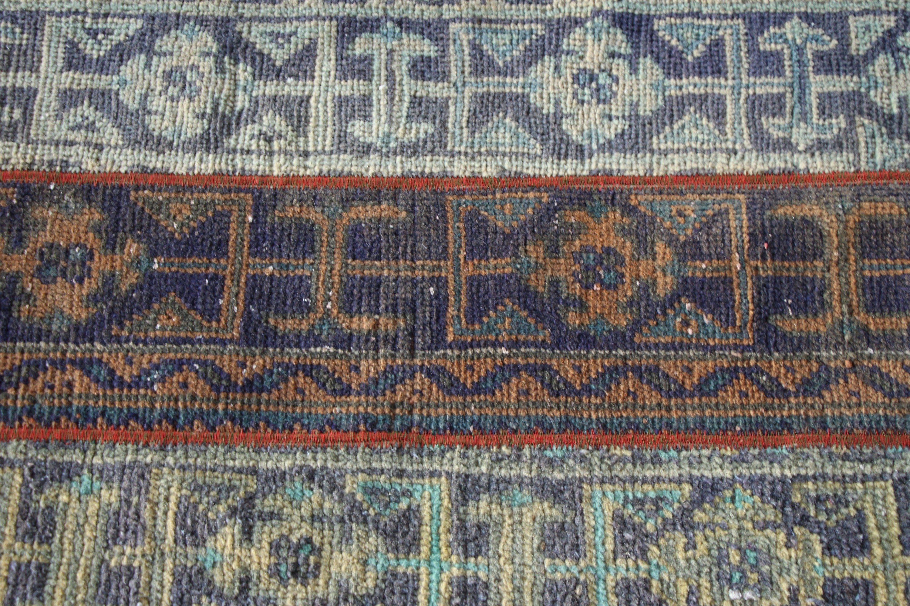 2x3.5 ft Small Rug, Antique Rug, Vintage Rug, Bath Rug, Moroccan Rug, Blue Bedroom Rug, Rugs for Wall Hanging, Turkish Rug, Nursery Rugs