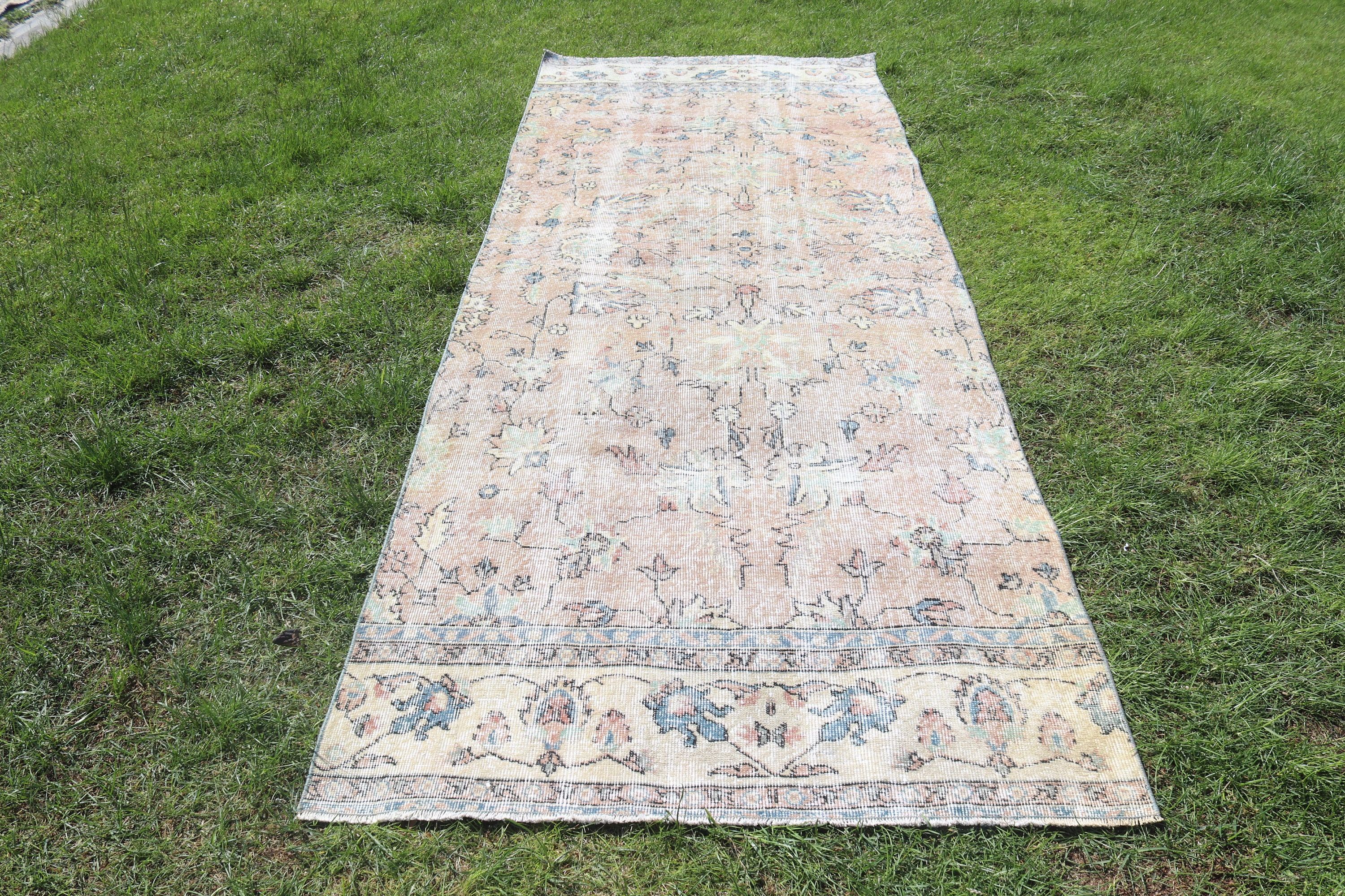 Boho Rug, 3.7x9.7 ft Runner Rug, Beige Antique Rugs, Rugs for Vintage Runner, Turkish Rug, Vintage Rugs, Home Decor Rug, Stair Rugs