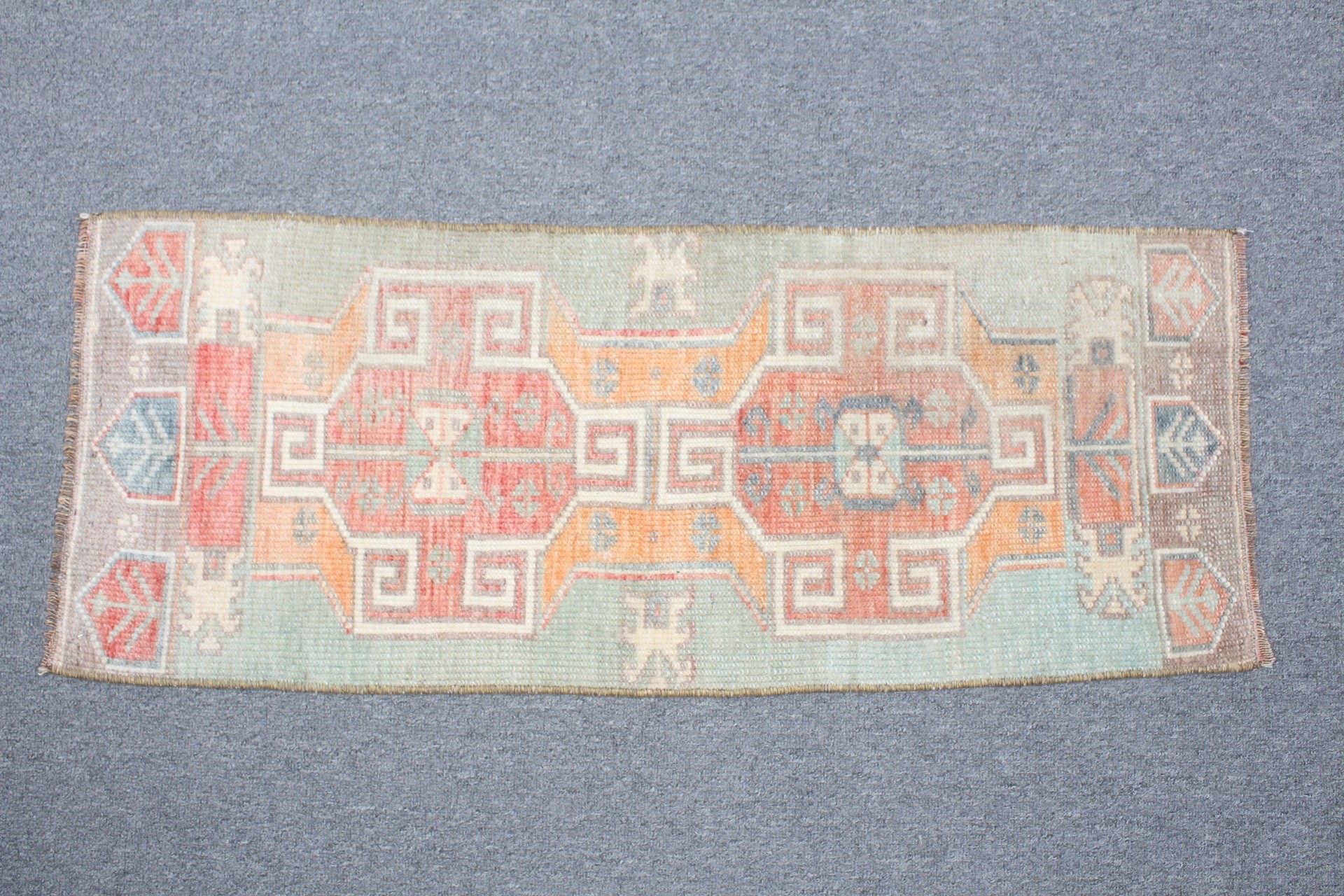 Vintage Halı, Yeşil Yer Halıları, 1.1x2.9 ft Küçük Halı, Mutfak Halıları, Araba Paspas Halıları, Oryantal Halılar, Giriş Halıları, Türk Halıları