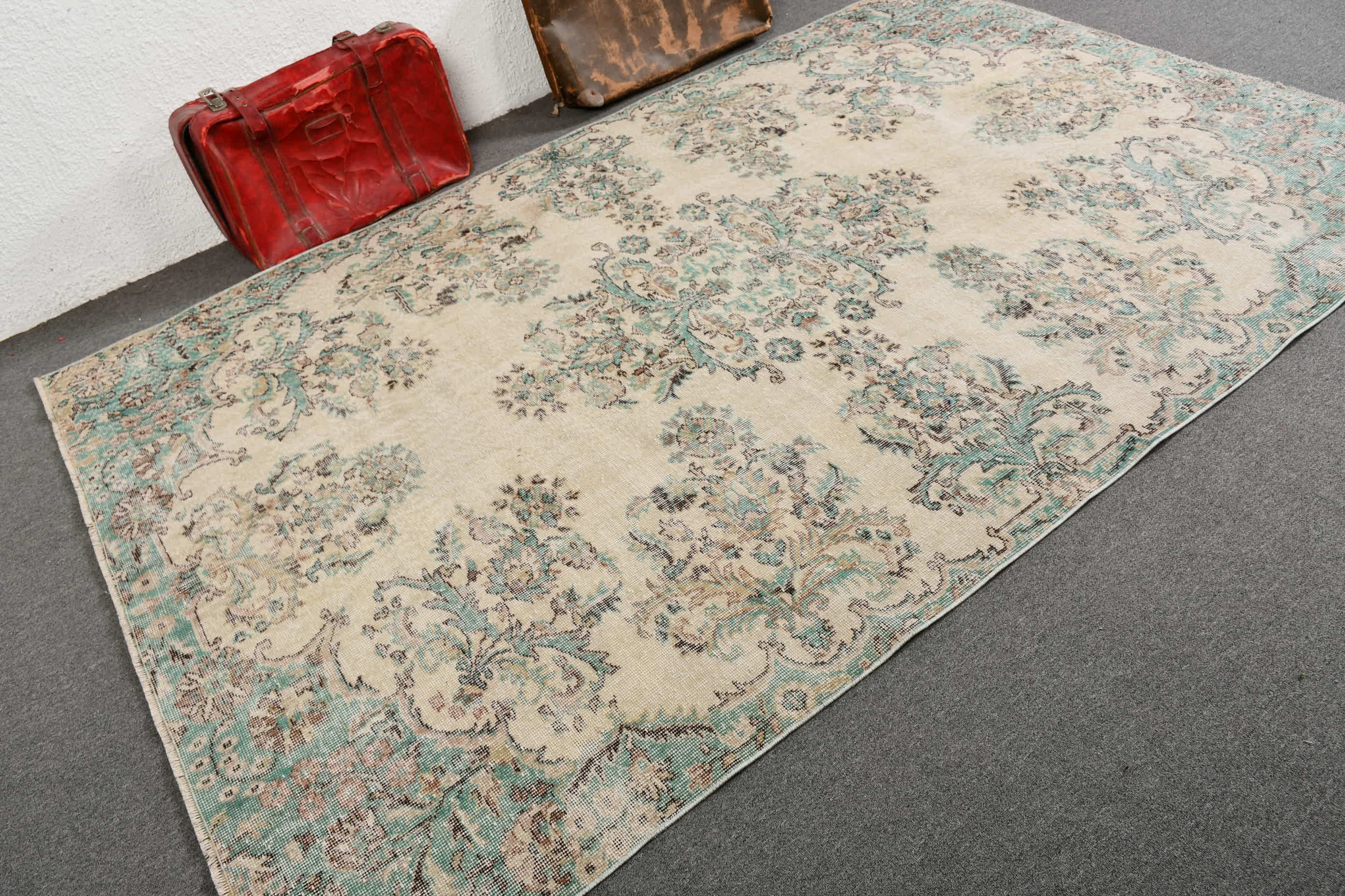 Dining Room Rug, Bedroom Rug, 6x9.3 ft Large Rugs, Beige Anatolian Rug, Turkish Rugs, Moroccan Rug, Old Rug, Vintage Rugs, Living Room Rugs