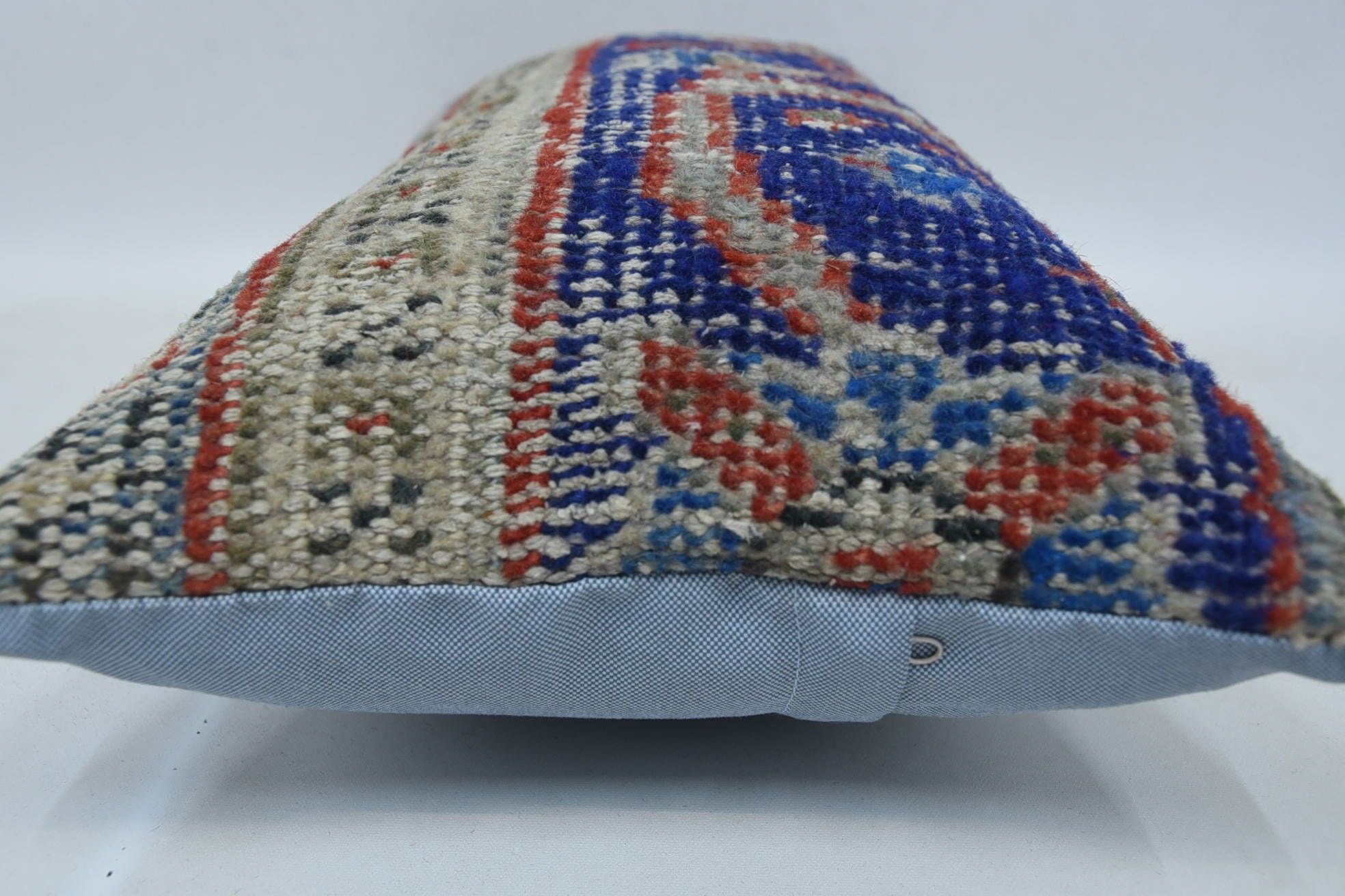 Car Cushion Cover, Pattern Throw Cushion Cover, Pillow for Sofa, Turkish Kilim Pillow, Antique Pillows, 12"x24" Blue Cushion Case