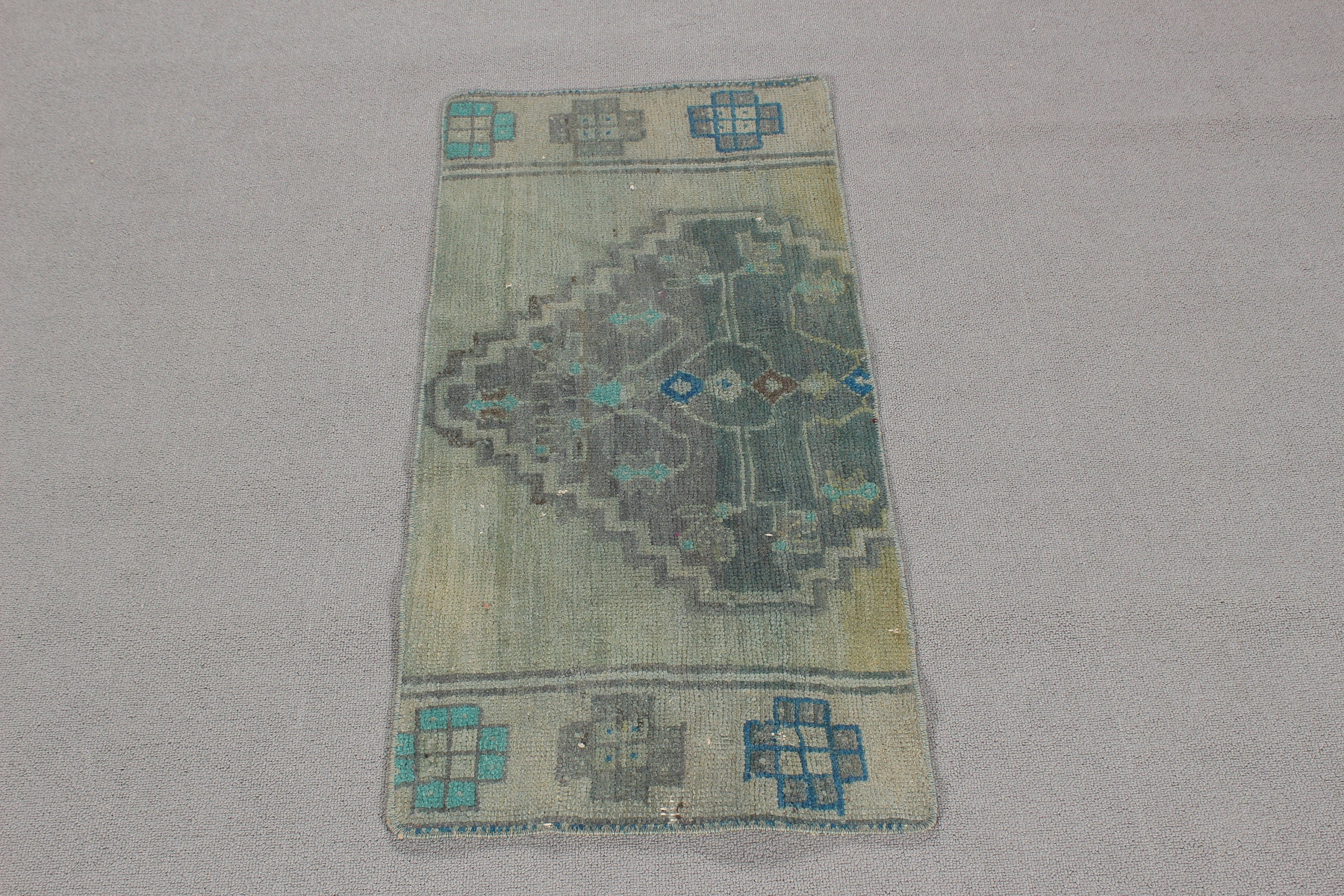 Antique Rugs, Entry Rugs, Turkish Rug, Oriental Rugs, Kitchen Rugs, Outdoor Rug, Green Home Decor Rugs, Vintage Rug, 1.4x3.1 ft Small Rugs