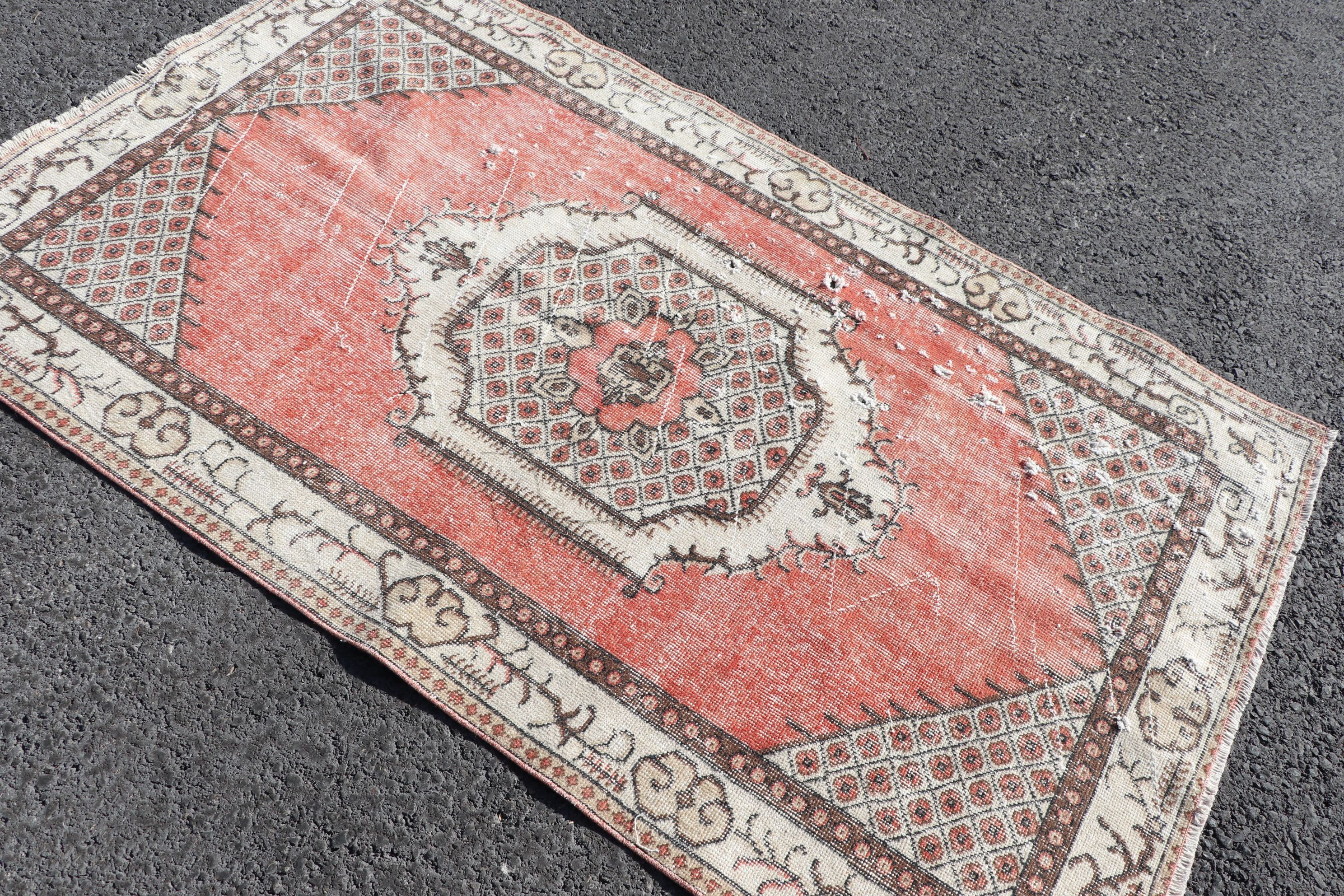 Rugs for Nursery, Cool Rug, Orange Bedroom Rug, Kitchen Rug, Moroccan Rugs, Turkish Rugs, 3.8x6.3 ft Accent Rug, Vintage Rug, Entry Rug