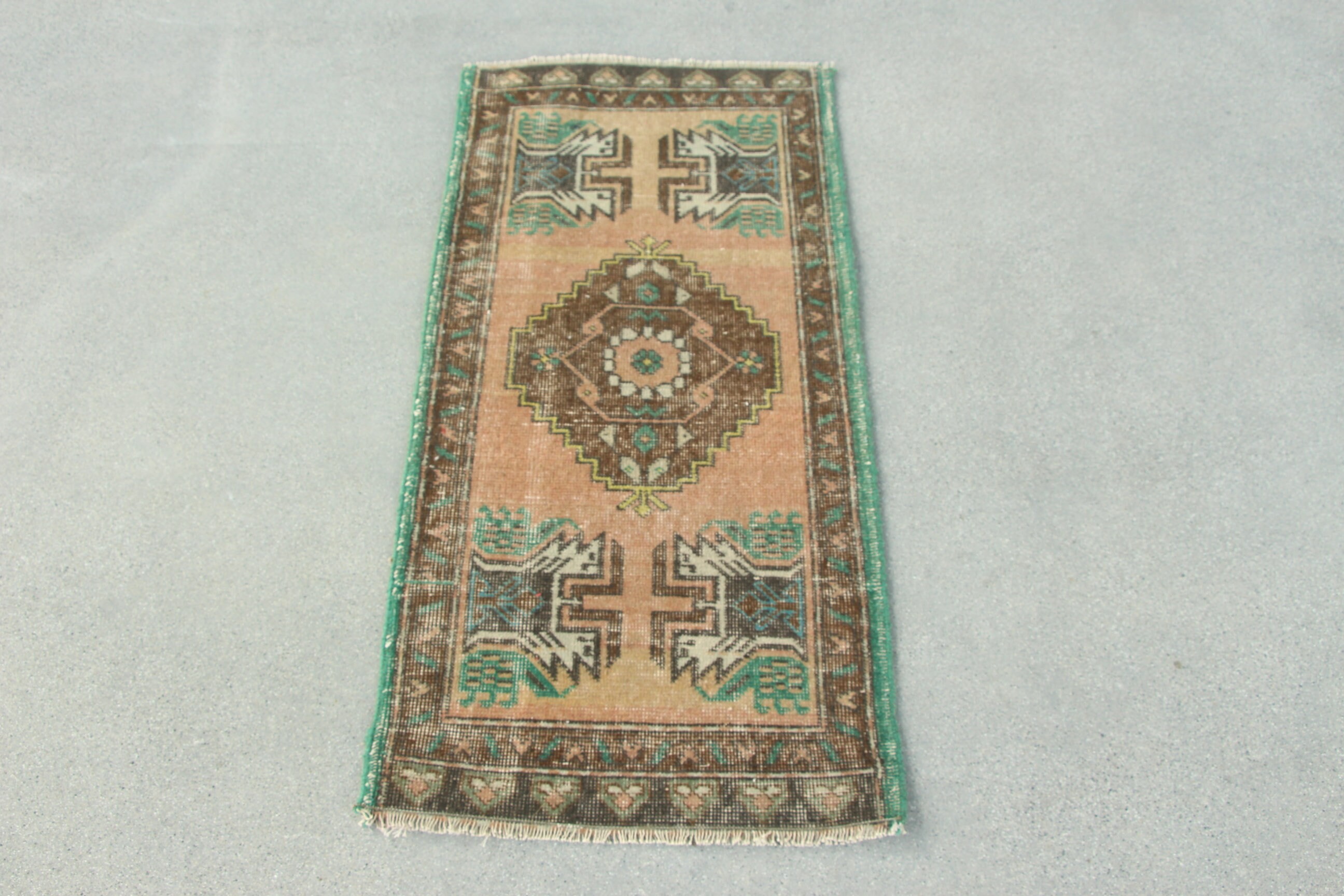 1.6x3.5 ft Küçük Halılar, Ev Dekorasyonu Halısı, Çocuk Halısı, Boho Halısı, Türk Halıları, Vintage Halılar, Küçük Alan Halısı, Oushak Halıları, Kahverengi Yatak Odası Halıları