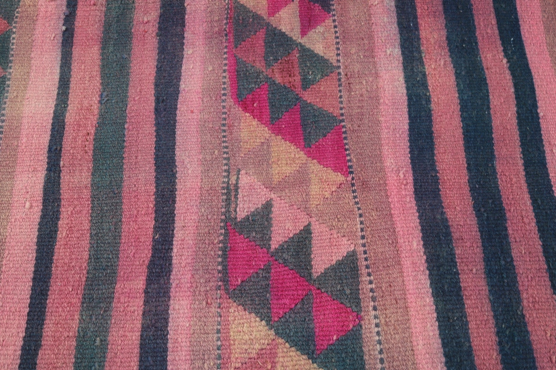 Antique Rug, Turkish Rugs, Rugs for Runner, Aesthetic Rugs, Stair Rugs, 2.7x10.2 ft Runner Rug, Pink Wool Rugs, Vintage Rug, Geometric Rug