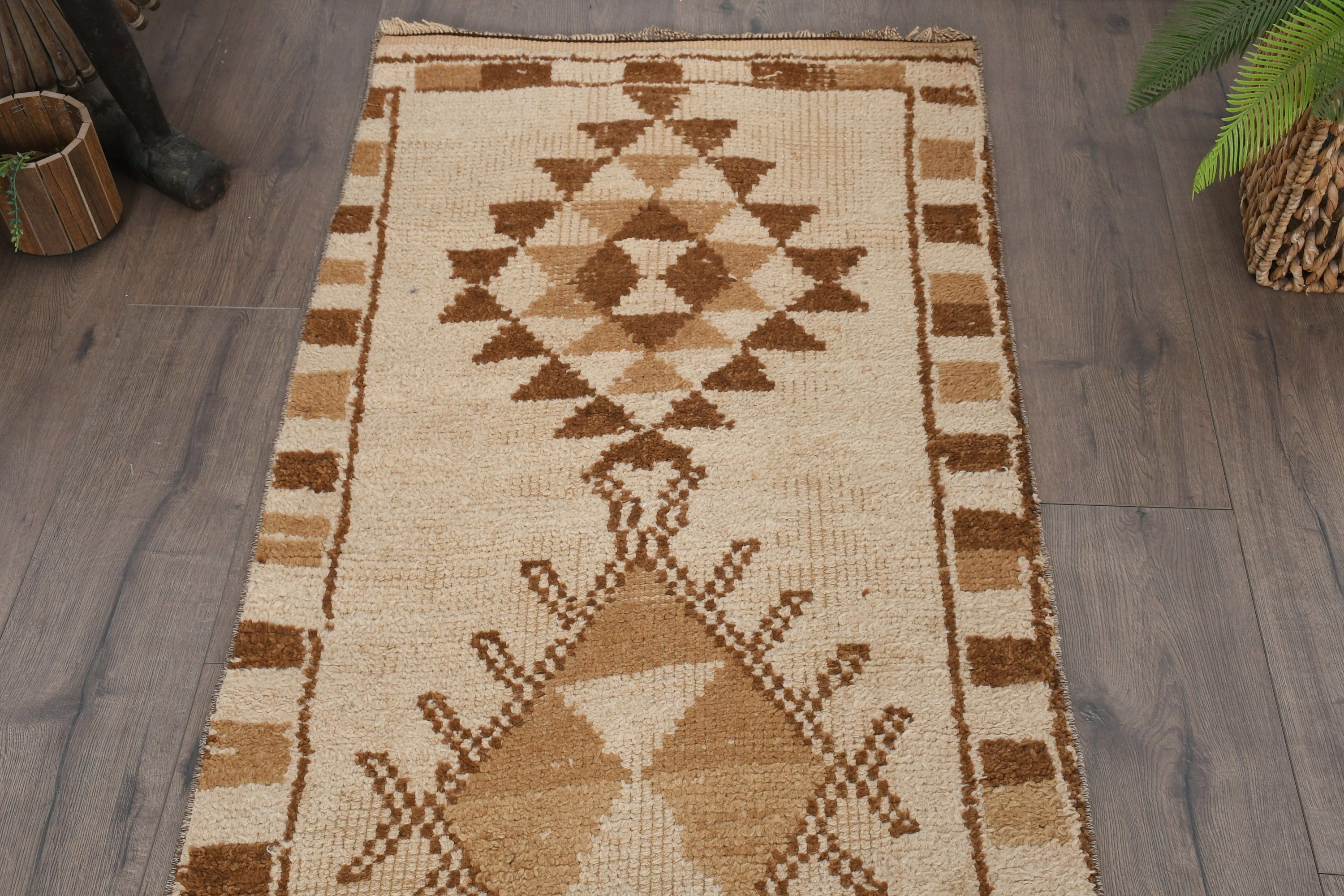 Stair Rugs, Turkish Rug, Vintage Rug, 2.5x10.5 ft Runner Rug, Brown Kitchen Rugs, Rugs for Stair, Oushak Rugs, Art Rug, Cool Rug, Pale Rug