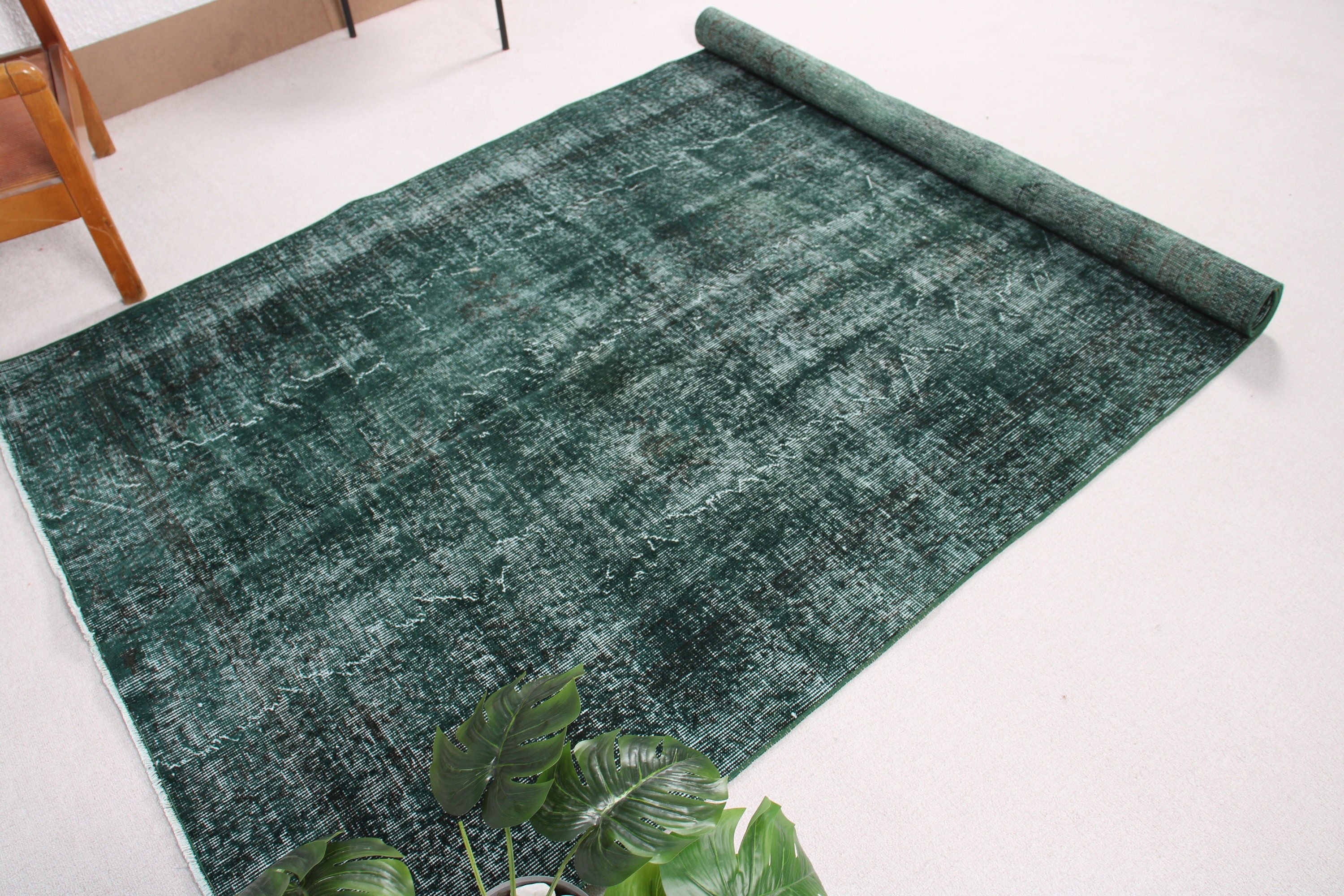 Nursery Rug, Vintage Rug, Bedroom Rug, Statement Rug, Aesthetic Rug, Green Oriental Rug, 4.8x8.1 ft Area Rugs, Turkish Rug, Living Room Rug