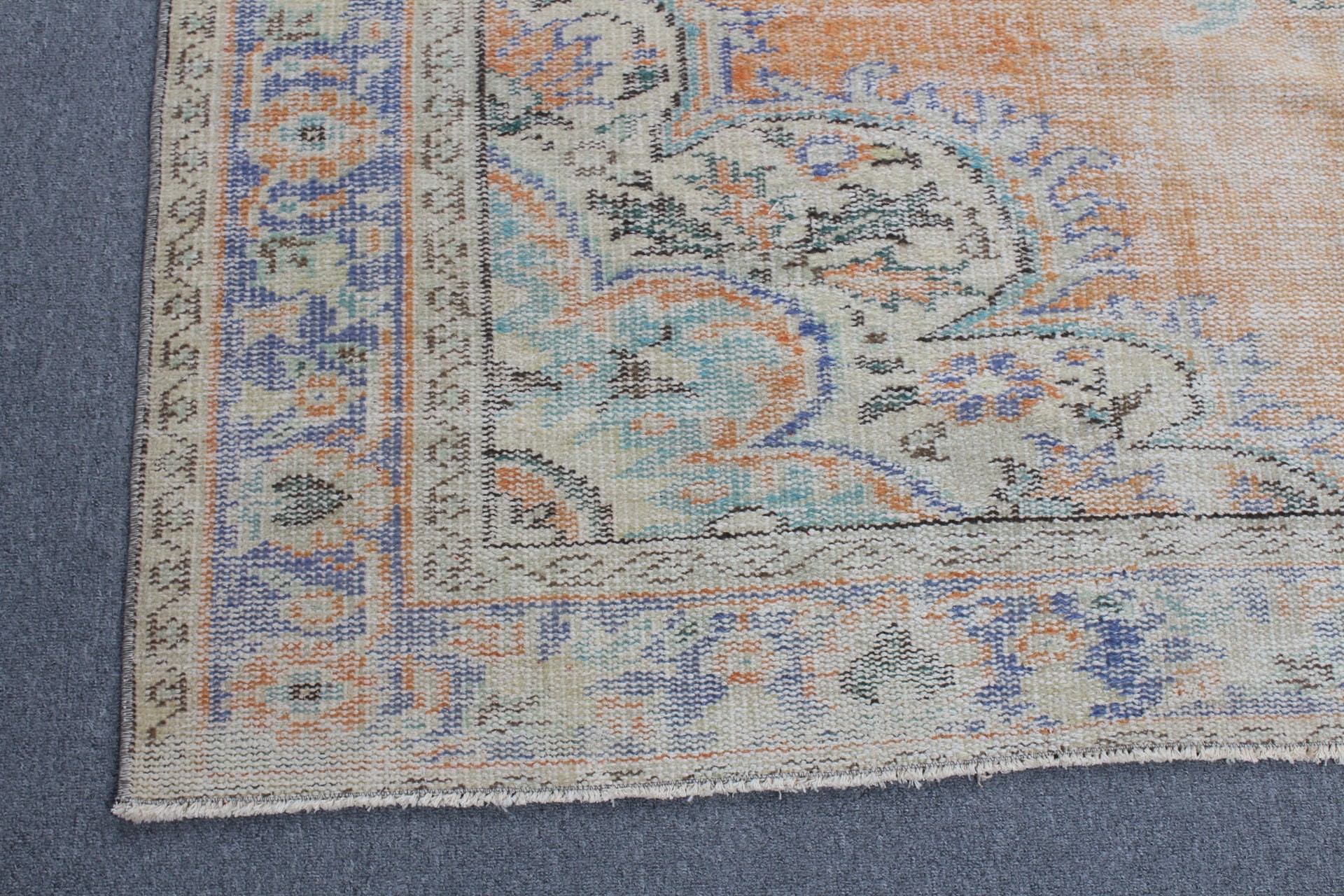 Oturma Odası Halıları, Vintage Halılar, 5.9x9.1 ft Büyük Halı, Turuncu Yatak Odası Halısı, Mutfak Halısı, Türk Halıları, Antika Halılar, Yemek Odası Halıları