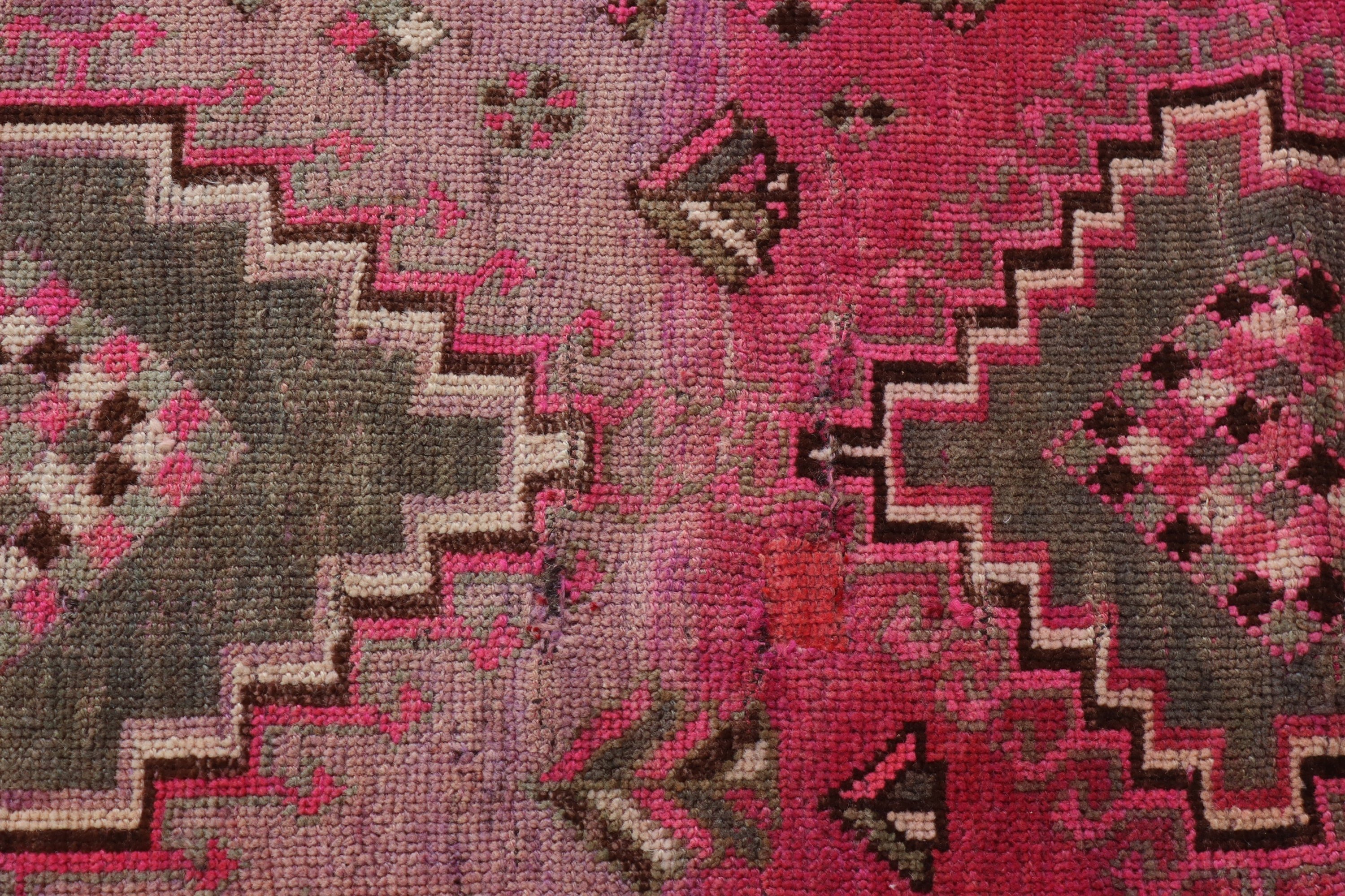 Turkish Rug, Pink Flatweave Rug, Vintage Rug, 2.5x8.7 ft Runner Rugs, Rug Runner Vintage Rugs, Corridor Rugs, Geometric Rug, Floor Rugs