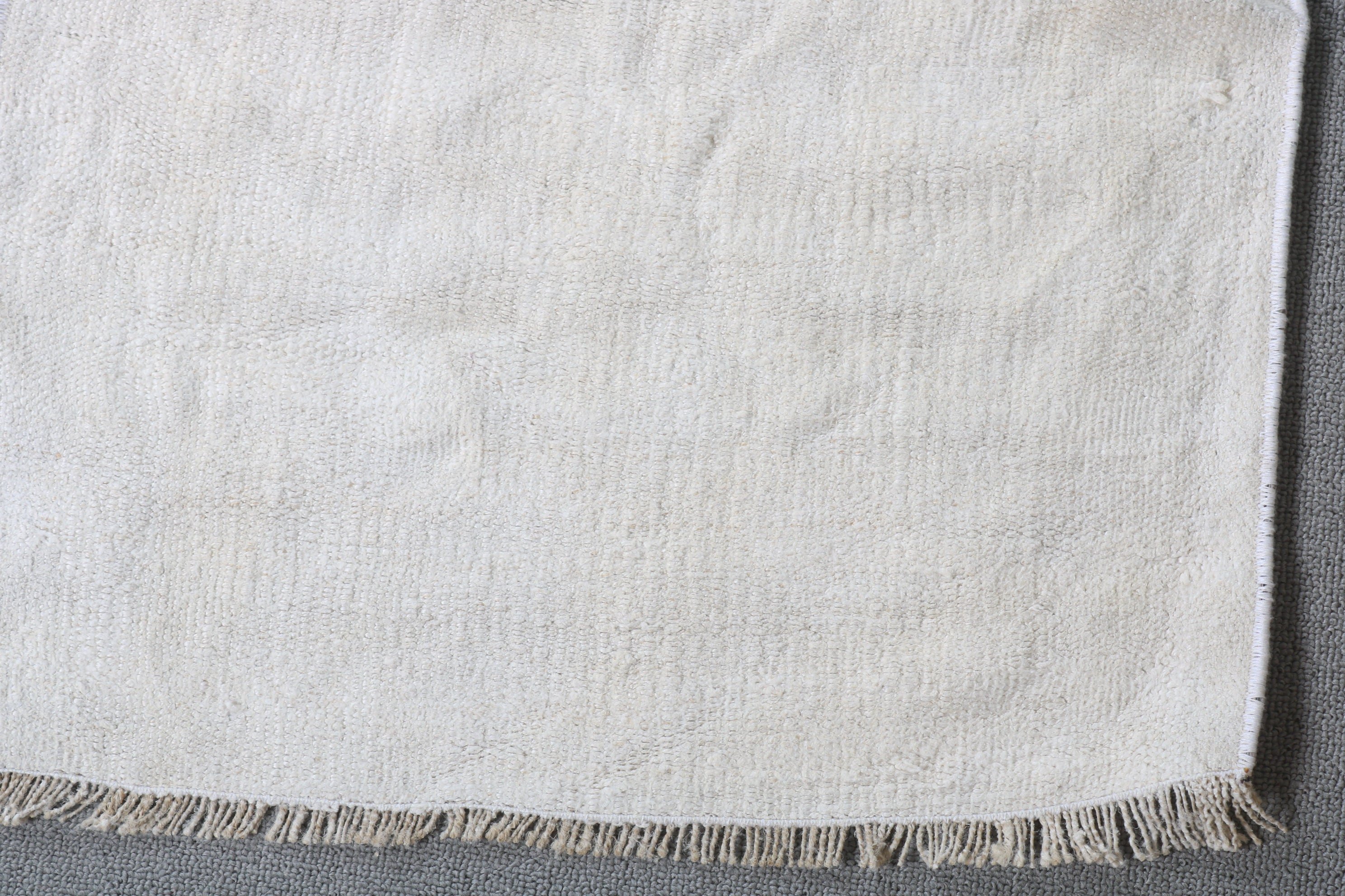 White Oushak Rug, 1.7x7.3 ft Runner Rug, Anatolian Rug, Handwoven Rug, Turkish Rug, Rugs for Stair, Vintage Rug, Hallway Rugs, Wool Rug