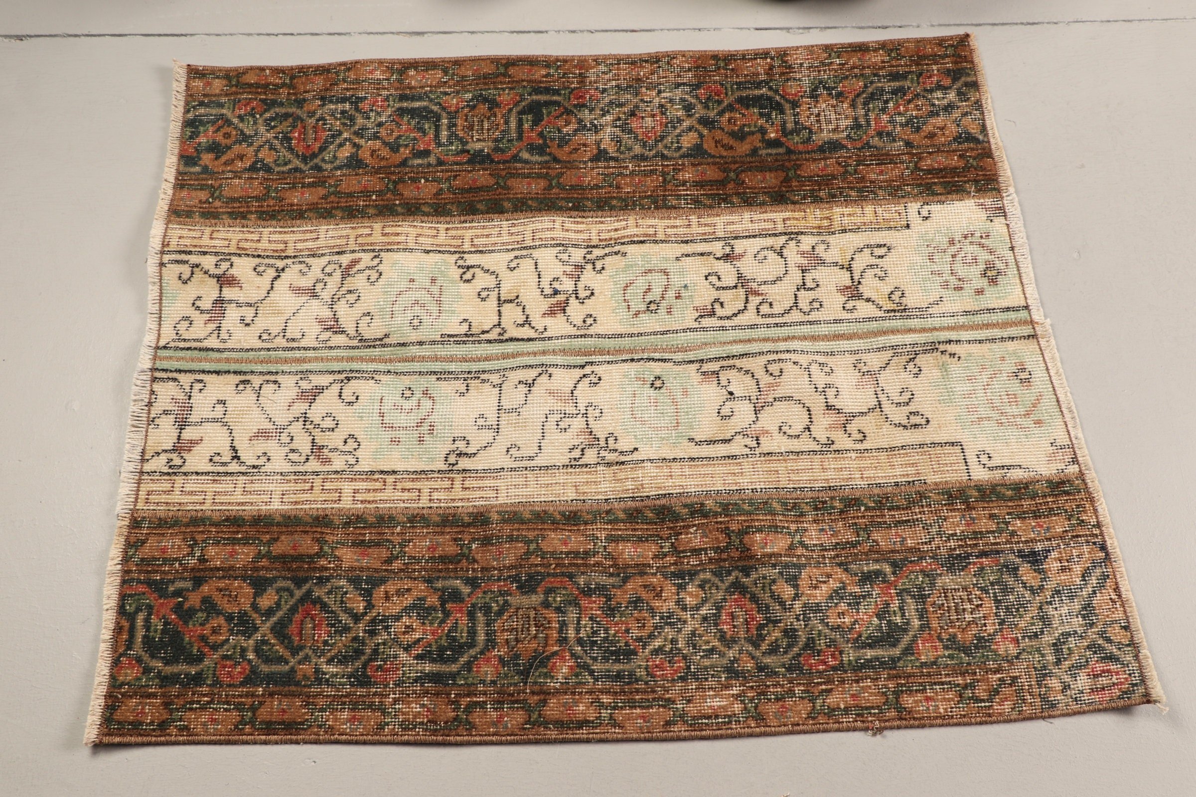 Nursery Rug, Bathroom Rug, Turkish Rug, Vintage Rugs, Moroccan Rugs, Beige  2.8x3.4 ft Small Rugs, Old Rug, Bedroom Rug