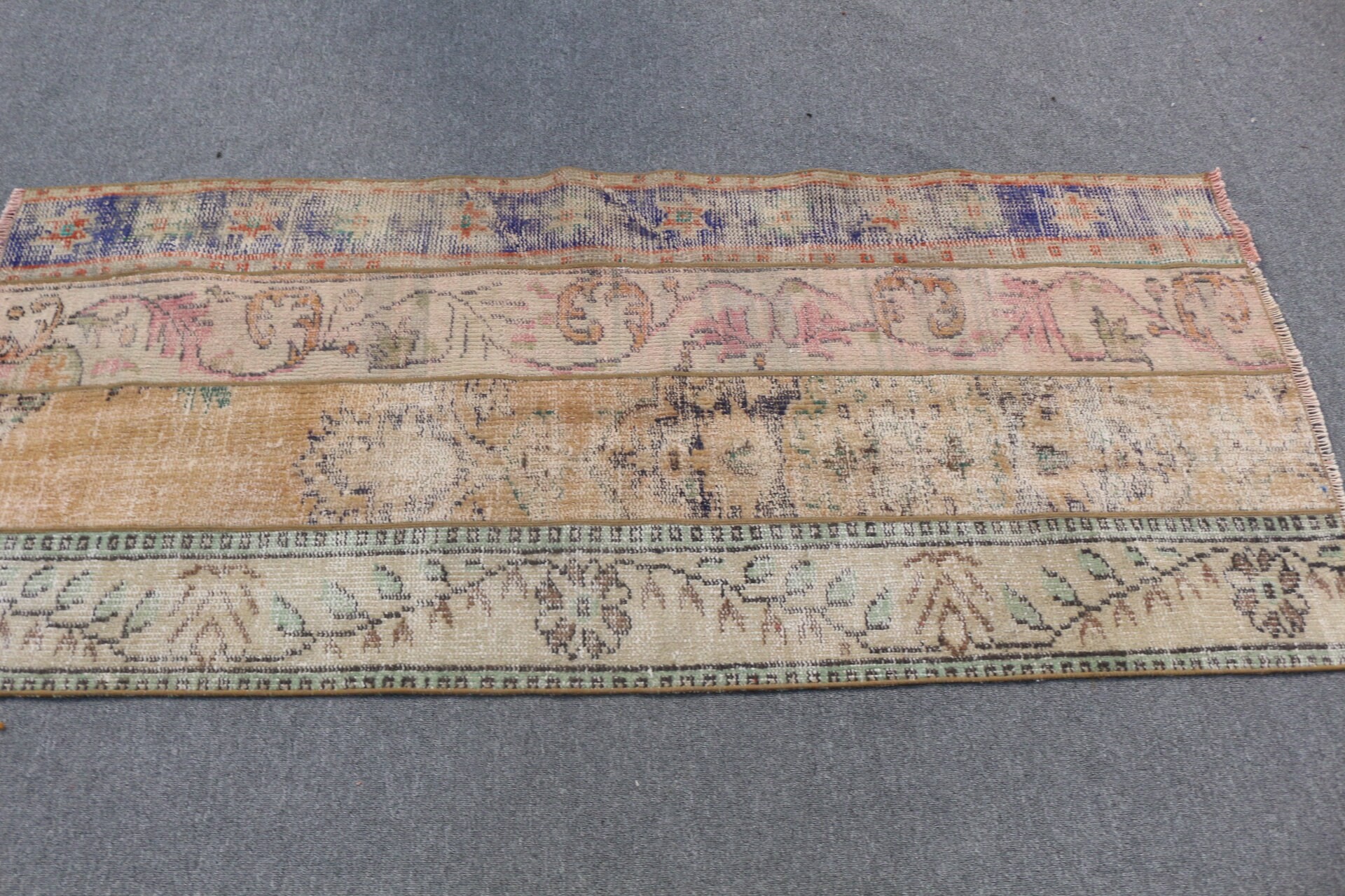 Kitchen Rugs, Anatolian Rug, 2.7x6 ft Accent Rugs, Entry Rug, Rugs for Bedroom, Cool Rug, Beige Antique Rug, Vintage Rug, Turkish Rugs