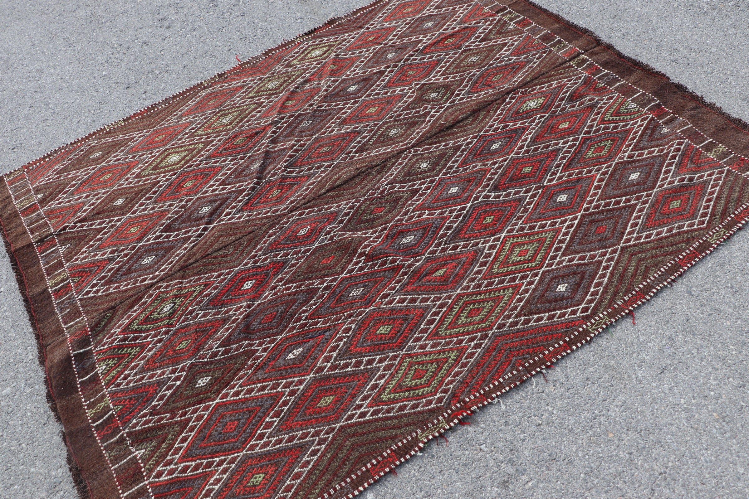 Yemek Odası Halısı, Vintage Halı, Gri 4.9x6.4 ft Alan Halıları, Yer Halısı, Yatak Odası Halıları, Alan Halıları, Türk Halısı, Sanat Halısı, Kilim