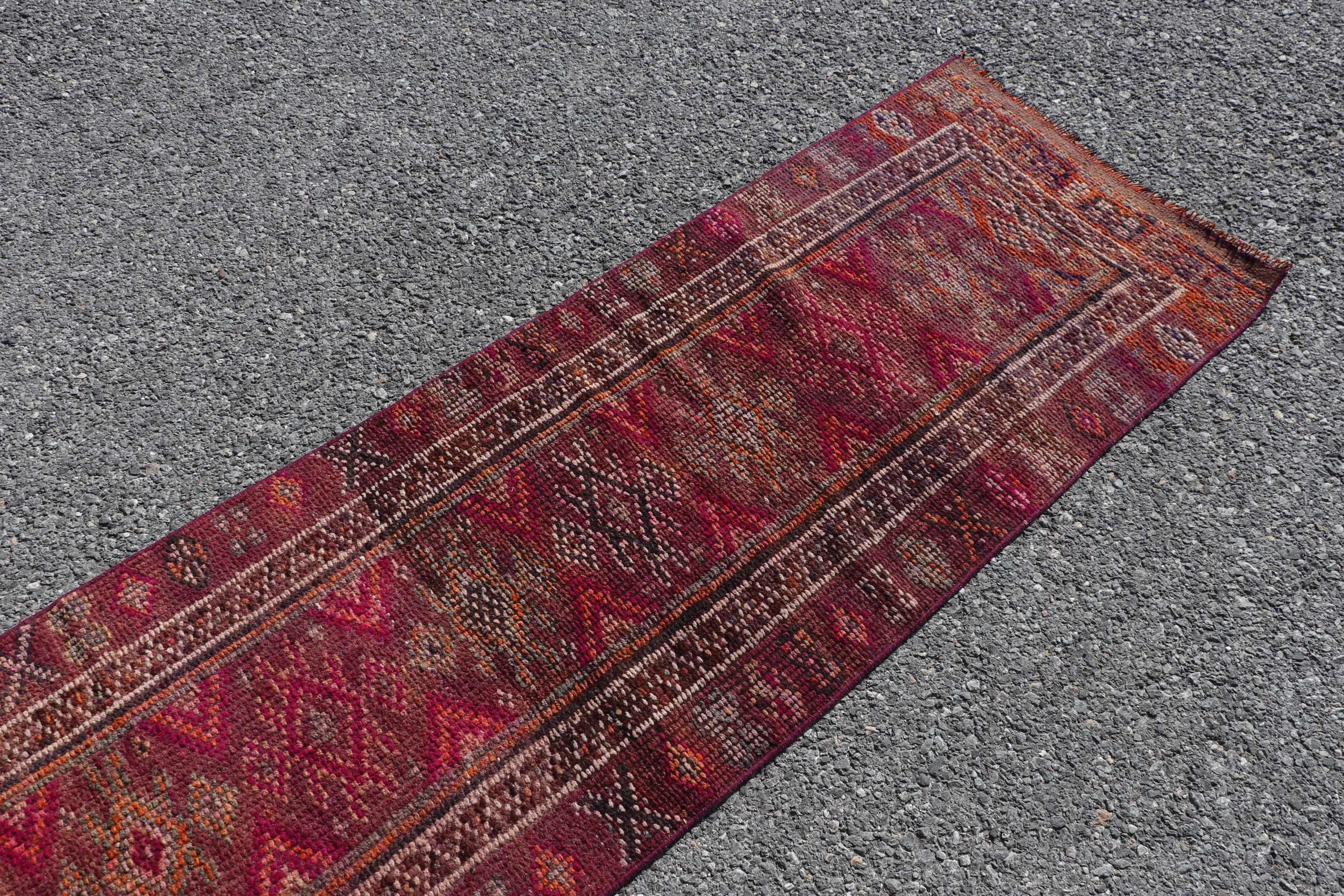 Corridor Rugs, Vintage Rug, Turkish Rugs, 2.3x11.3 ft Runner Rugs, Oriental Rugs, Blue Wool Rug, Floor Rug, Rugs for Runner, Bohemian Rugs